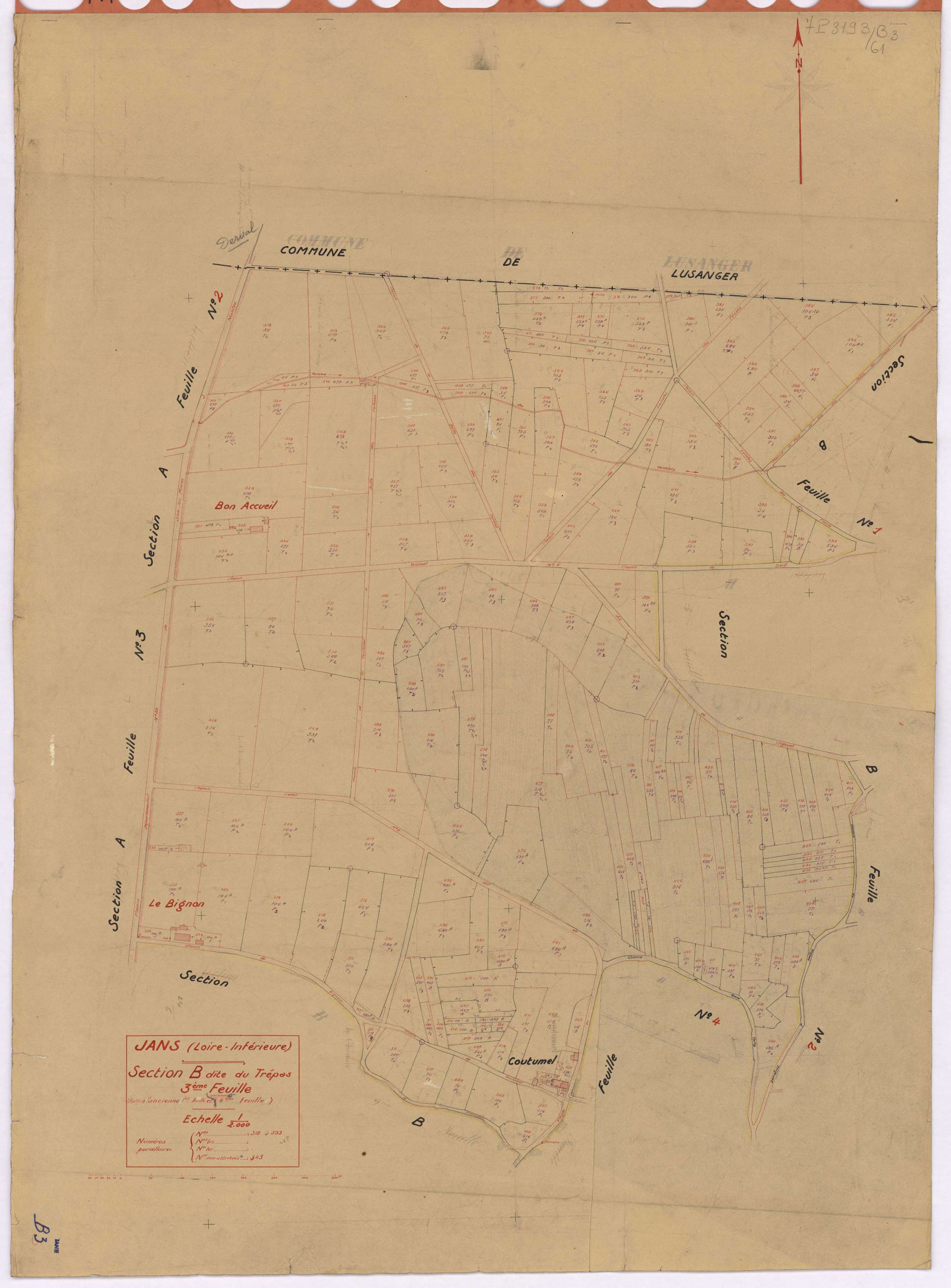 Jans - Section B3 Trépas (section du) ; 318-533