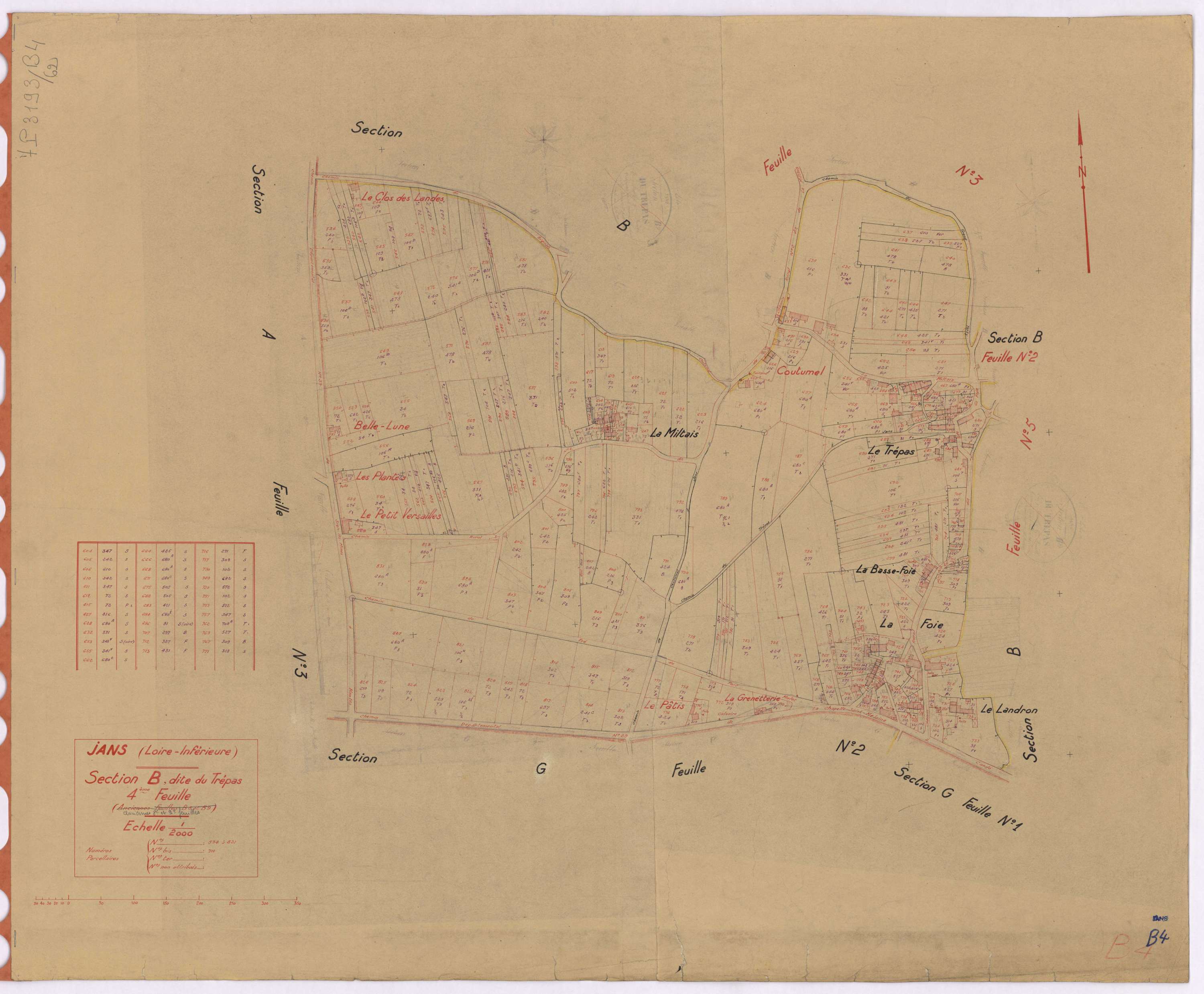 Jans - Section B4 Trépas (section du) ; 534-831