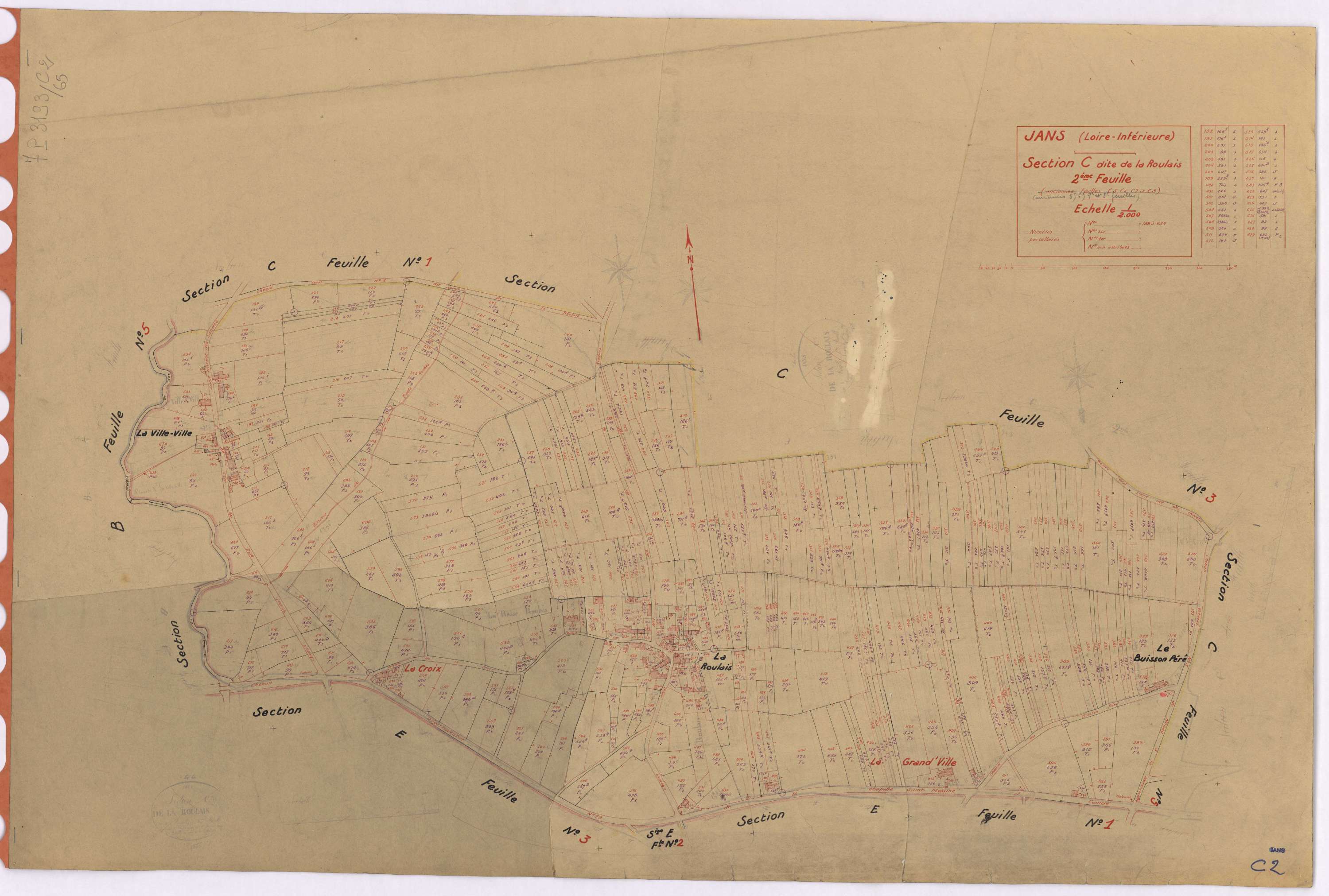 Jans - Section C2 Roulais (section de La) ; 189-634