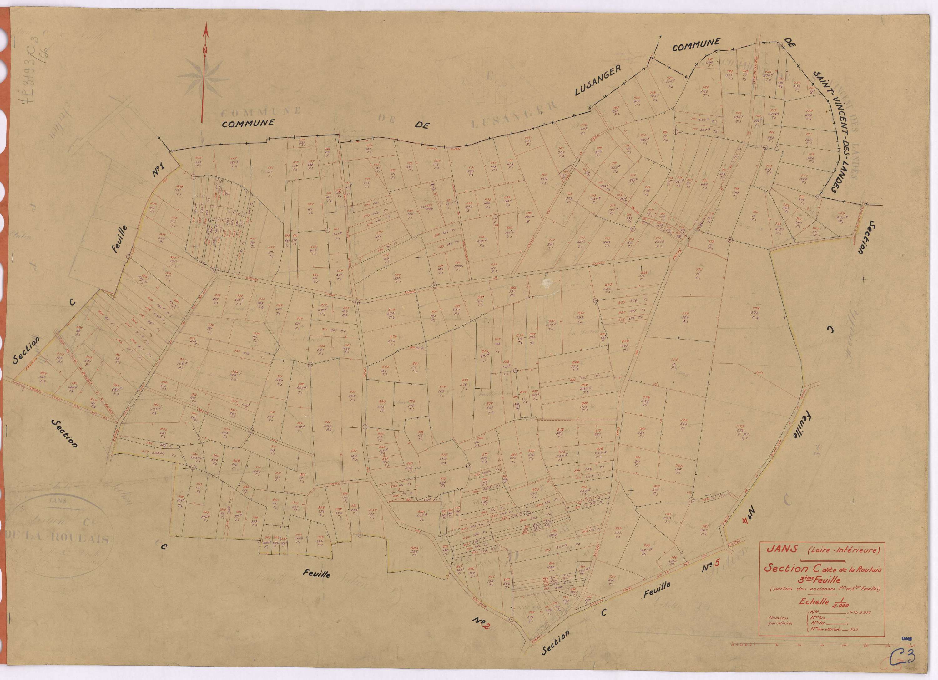Jans - Section C3 Roulais (section de La) ; 635-977