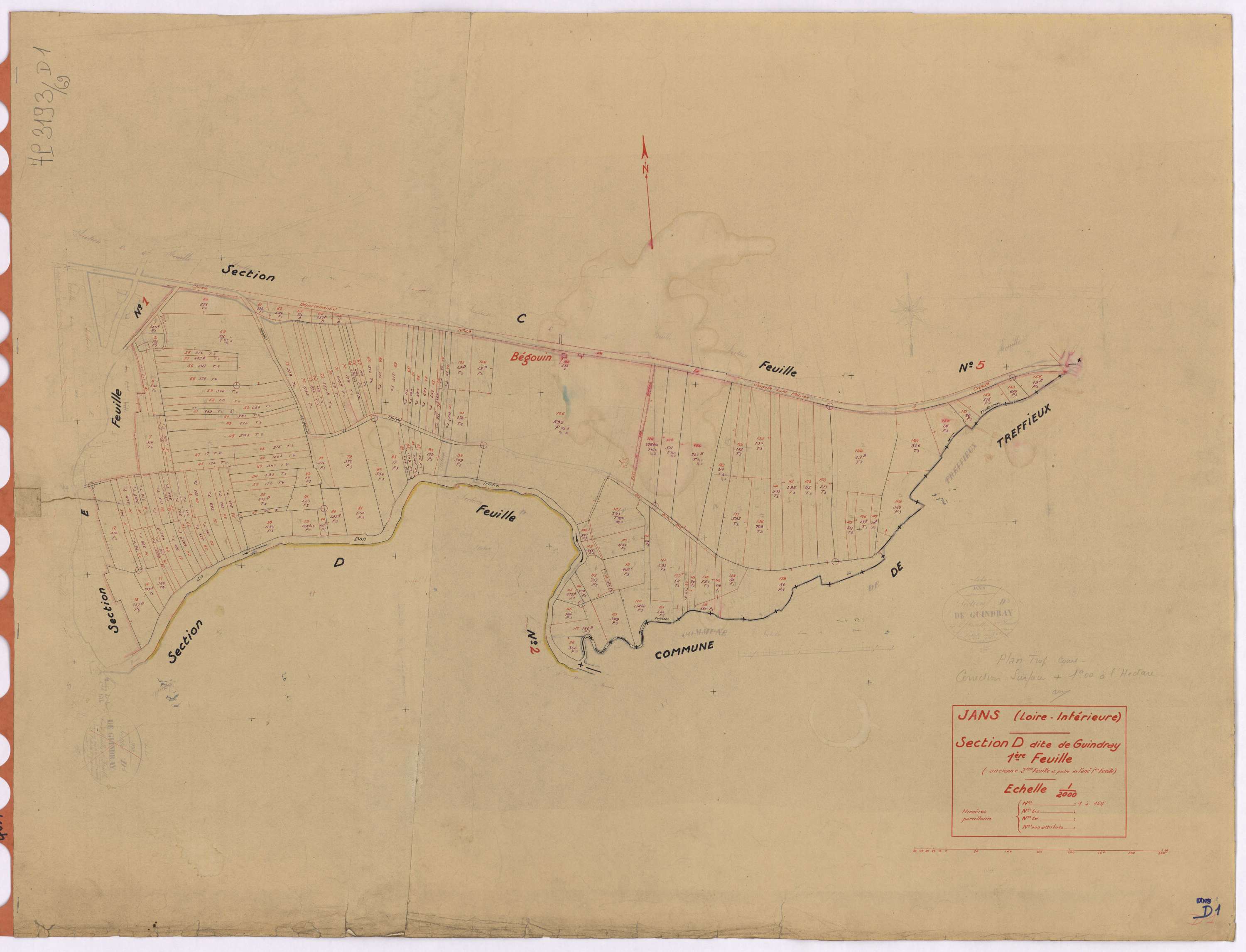 Jans - Section D1 Guindray (section de) ; 1-154