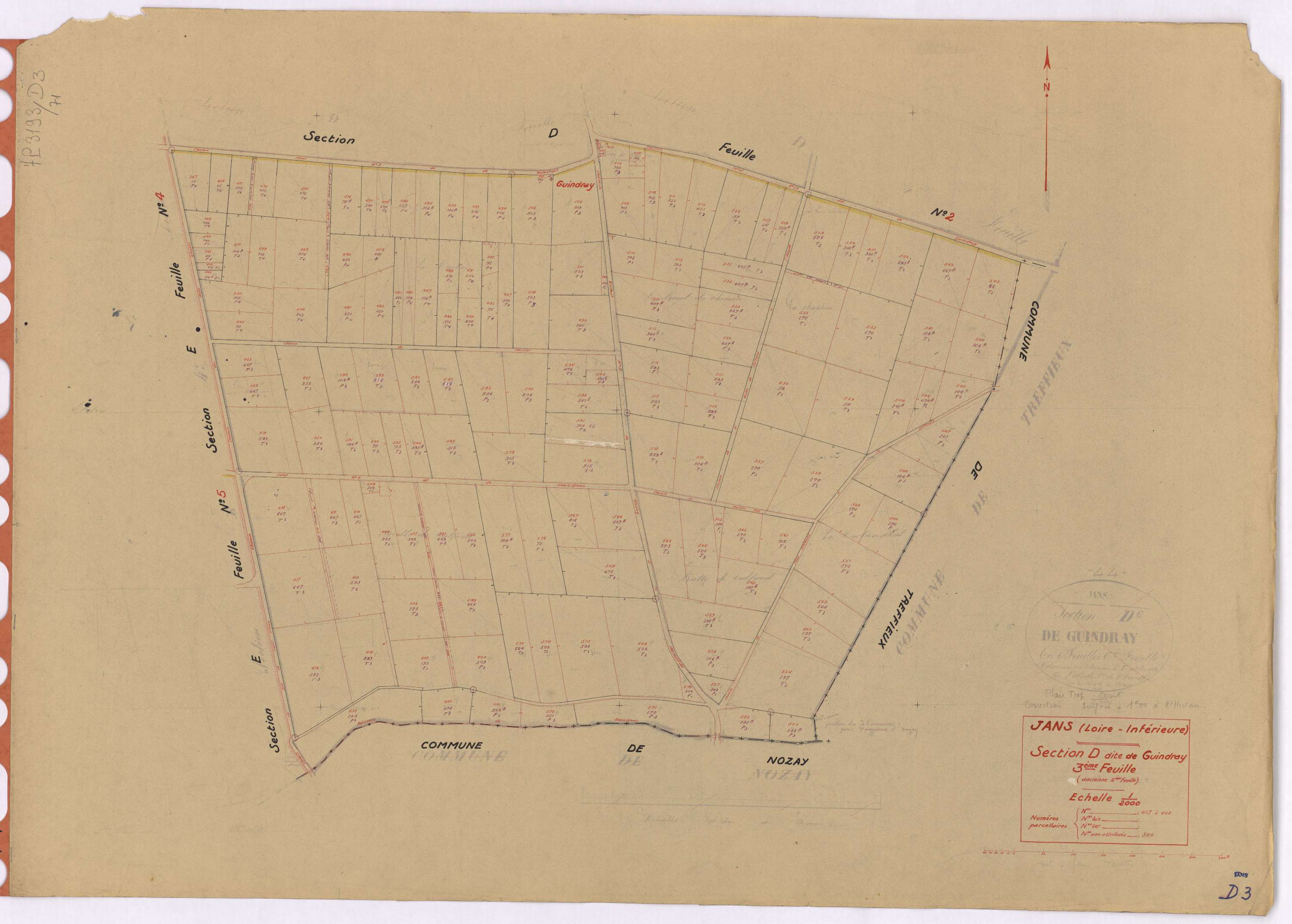 Jans - Section D3 Guindray (section de) ; 457-623