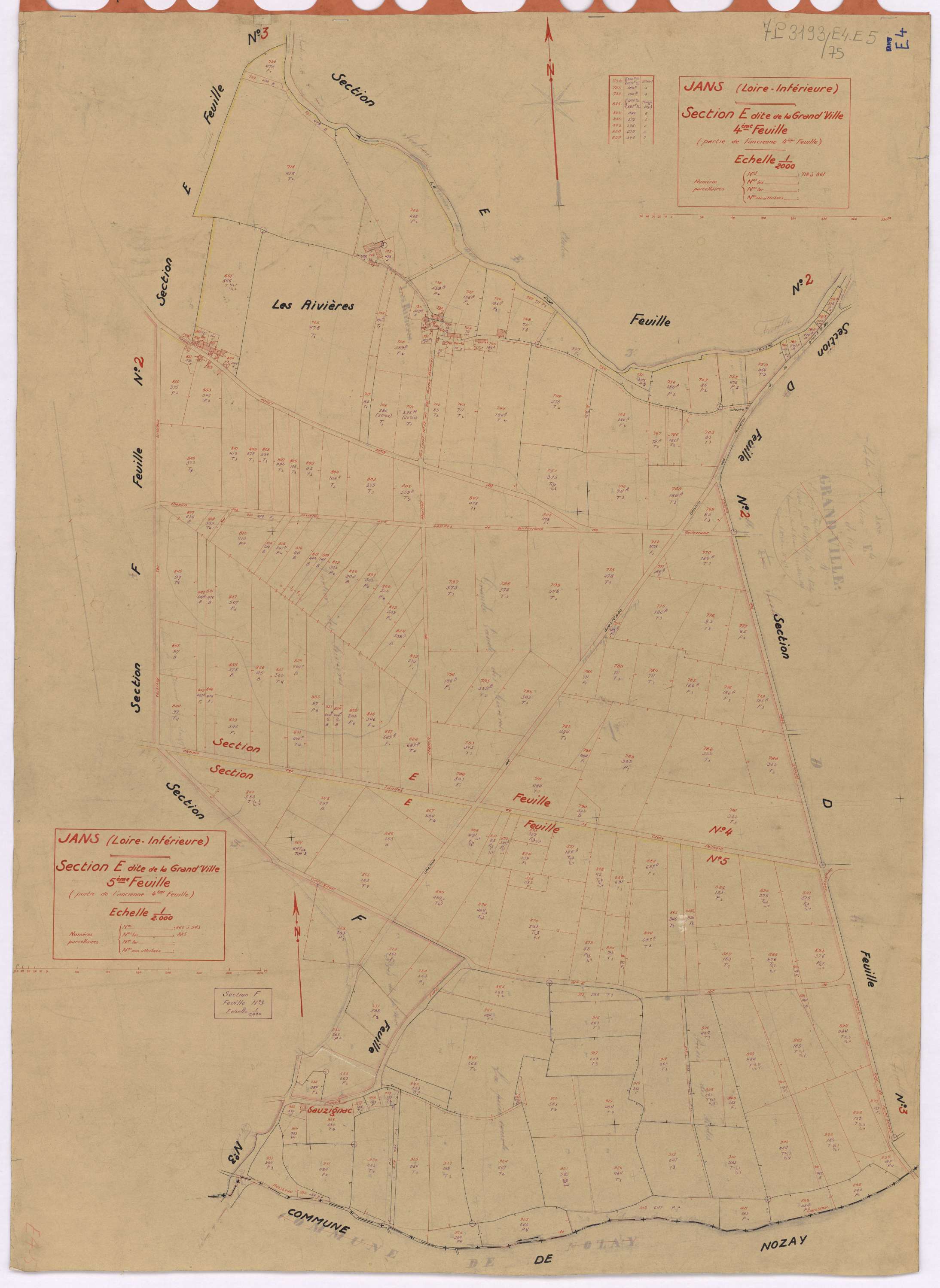 Jans - Section E4 E5 Grand'-Ville (section de La) ; 718-861 ; 862-943