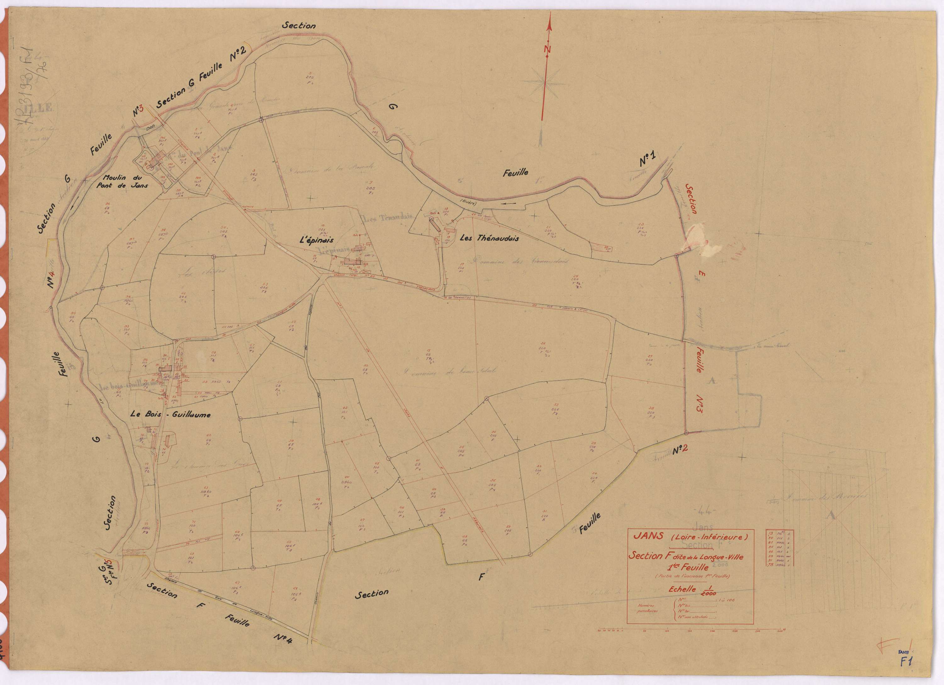 Jans - Section F1 Longue-Ville (section de La) ; 1-106