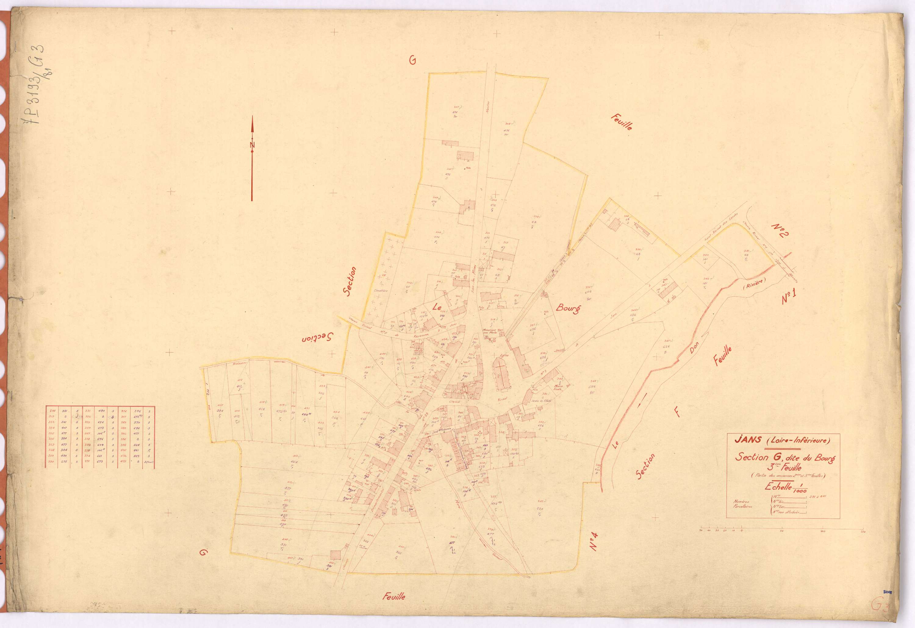 Jans - Section G3 Bourg (section du) ; 291-441