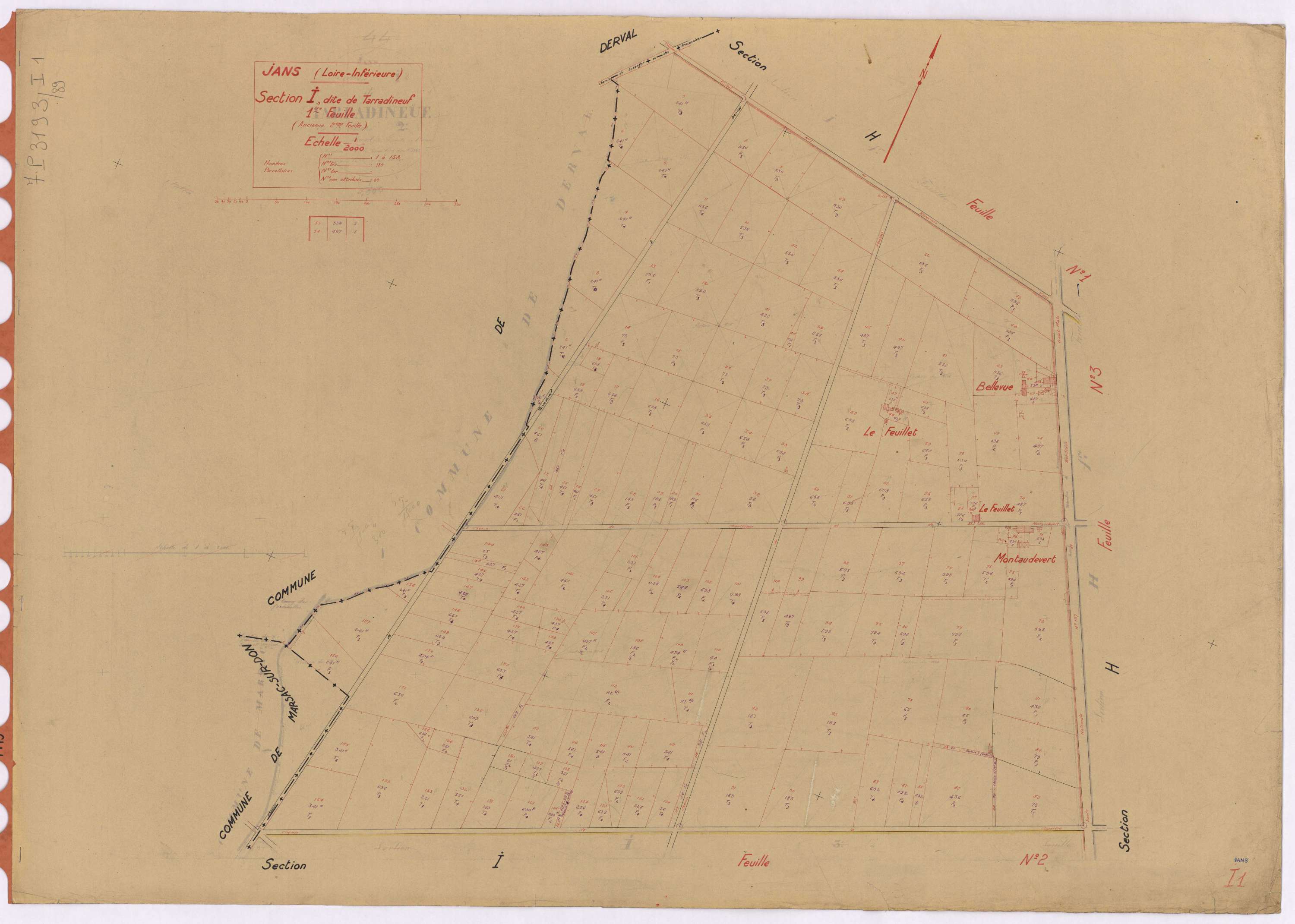 Jans - Section I1 Tarradineuf (section de) ; 1-158