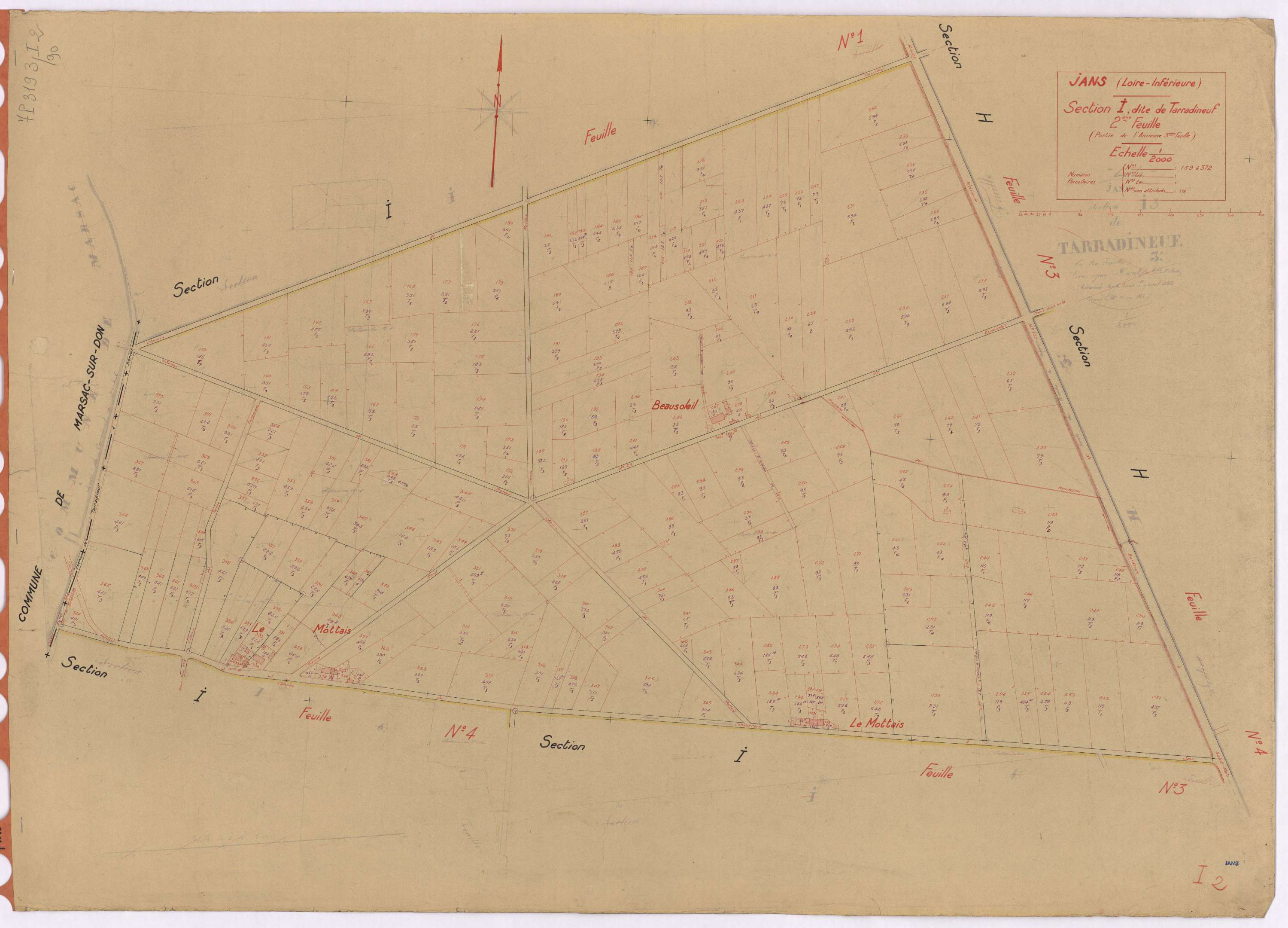 Jans - Section I2 Tarradineuf (section de) ; 159-372