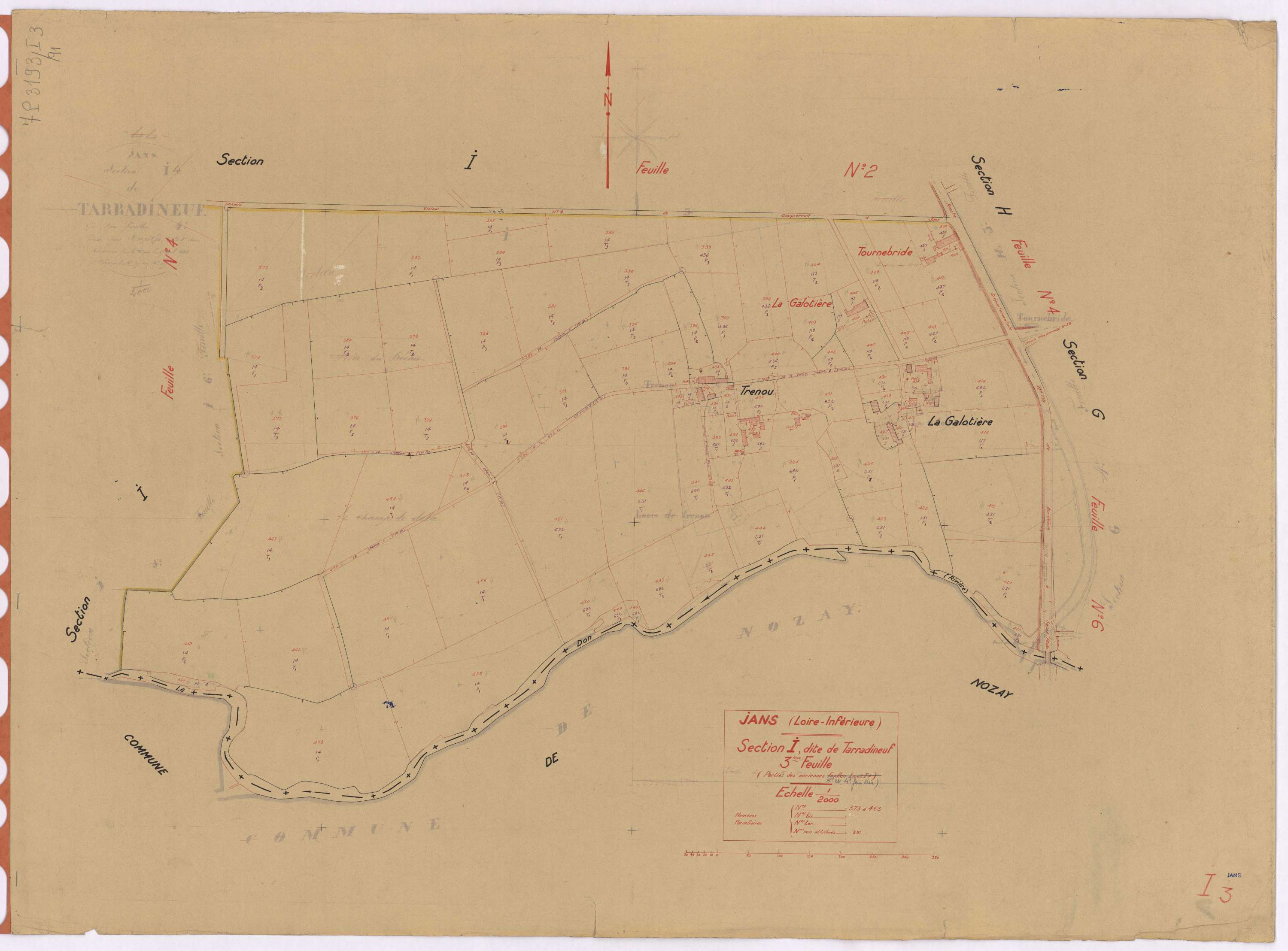 Jans - Section I3 Tarradineuf (section de) ; 373-463