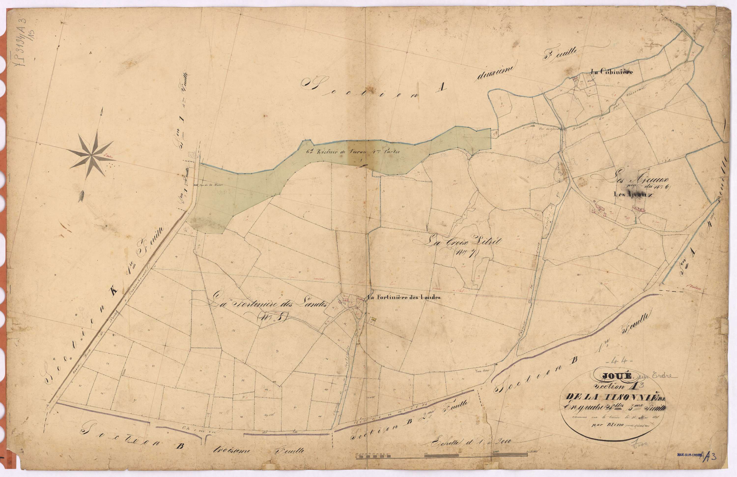 Joué-sur-Erdre - Section A3 Tisonnière (section de La)