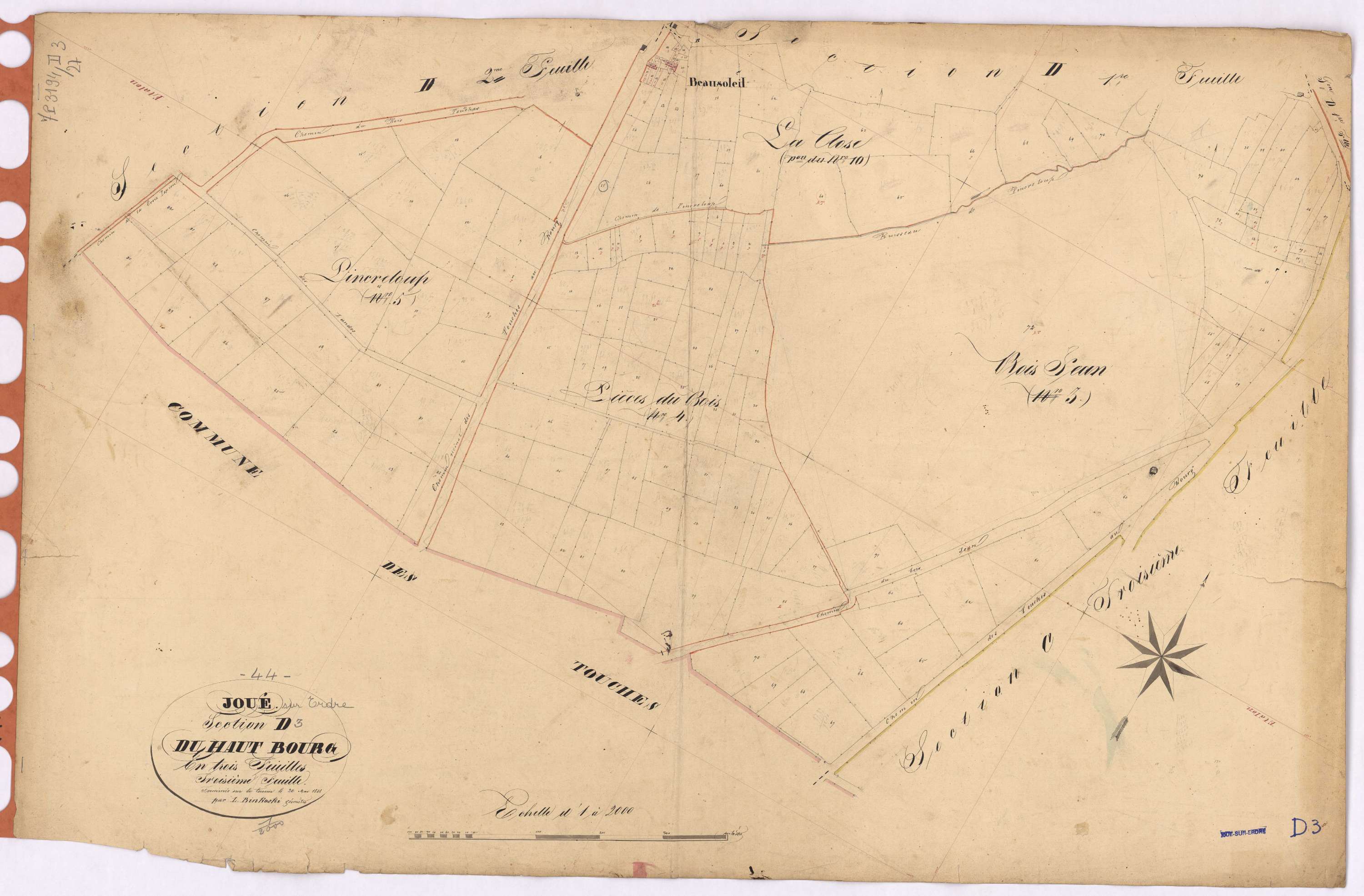 Joué-sur-Erdre - Section D3 Haut Bourg (section du)