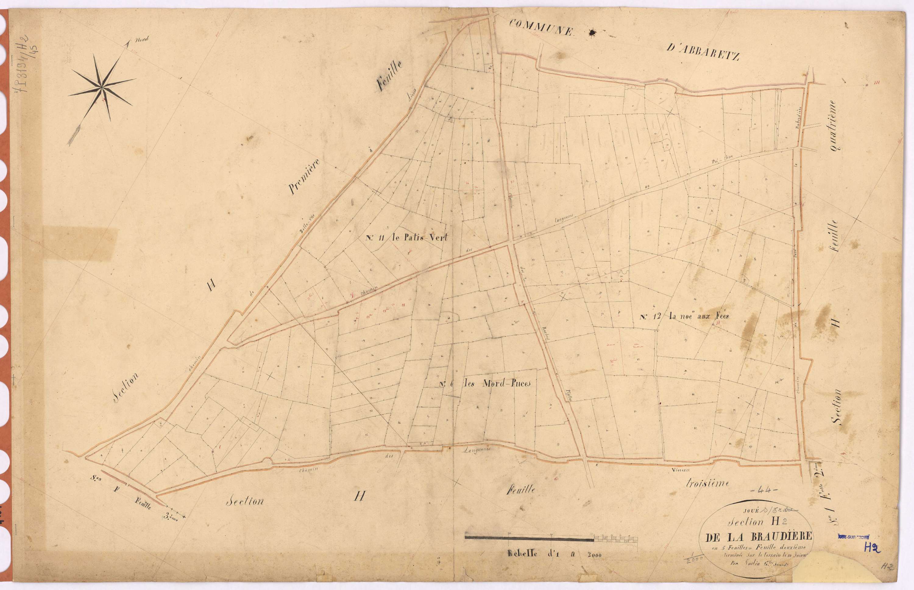 Joué-sur-Erdre - Section H2 Braudière (section de La)