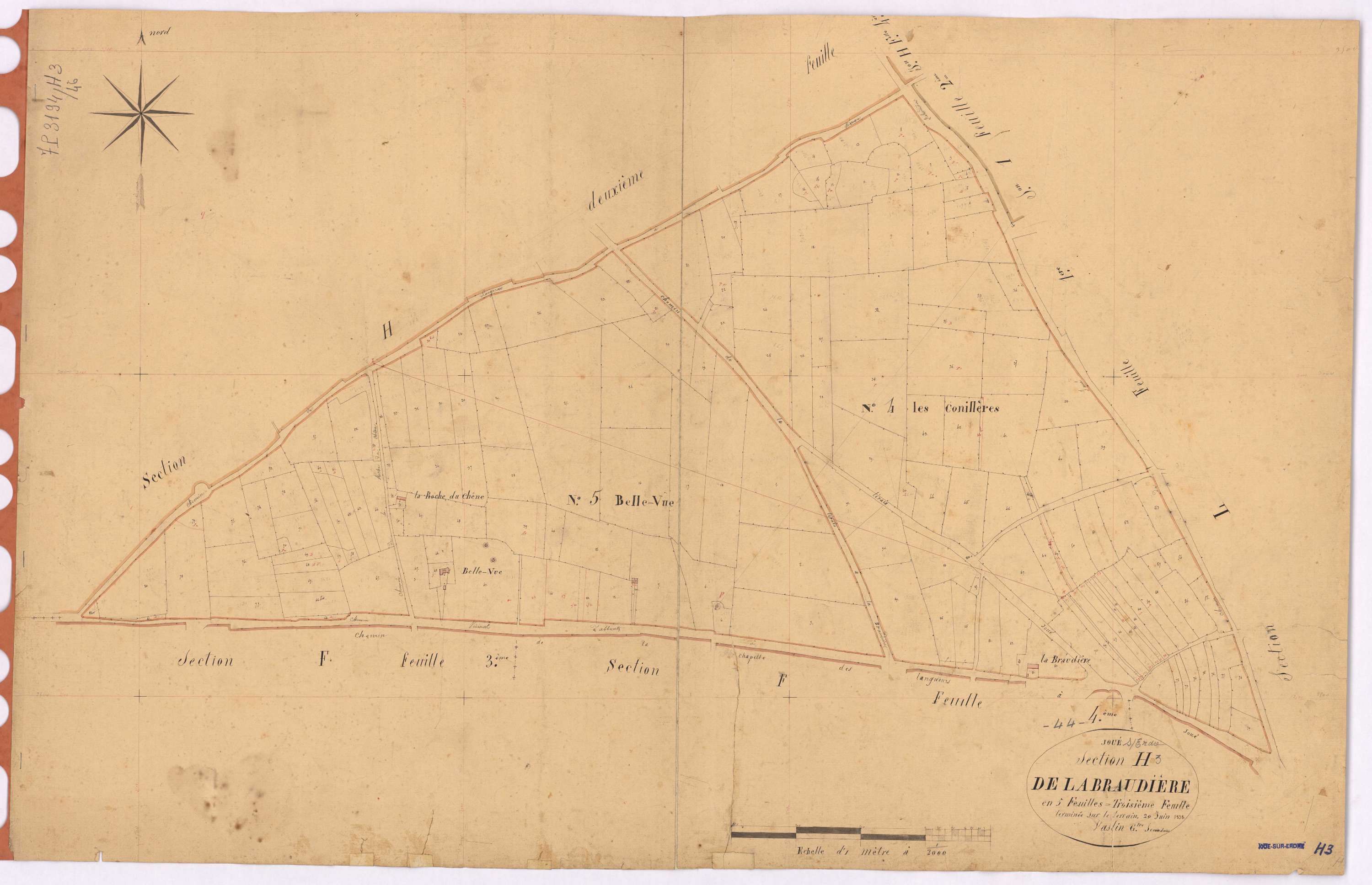 Joué-sur-Erdre - Section H3 Braudière (section de La)