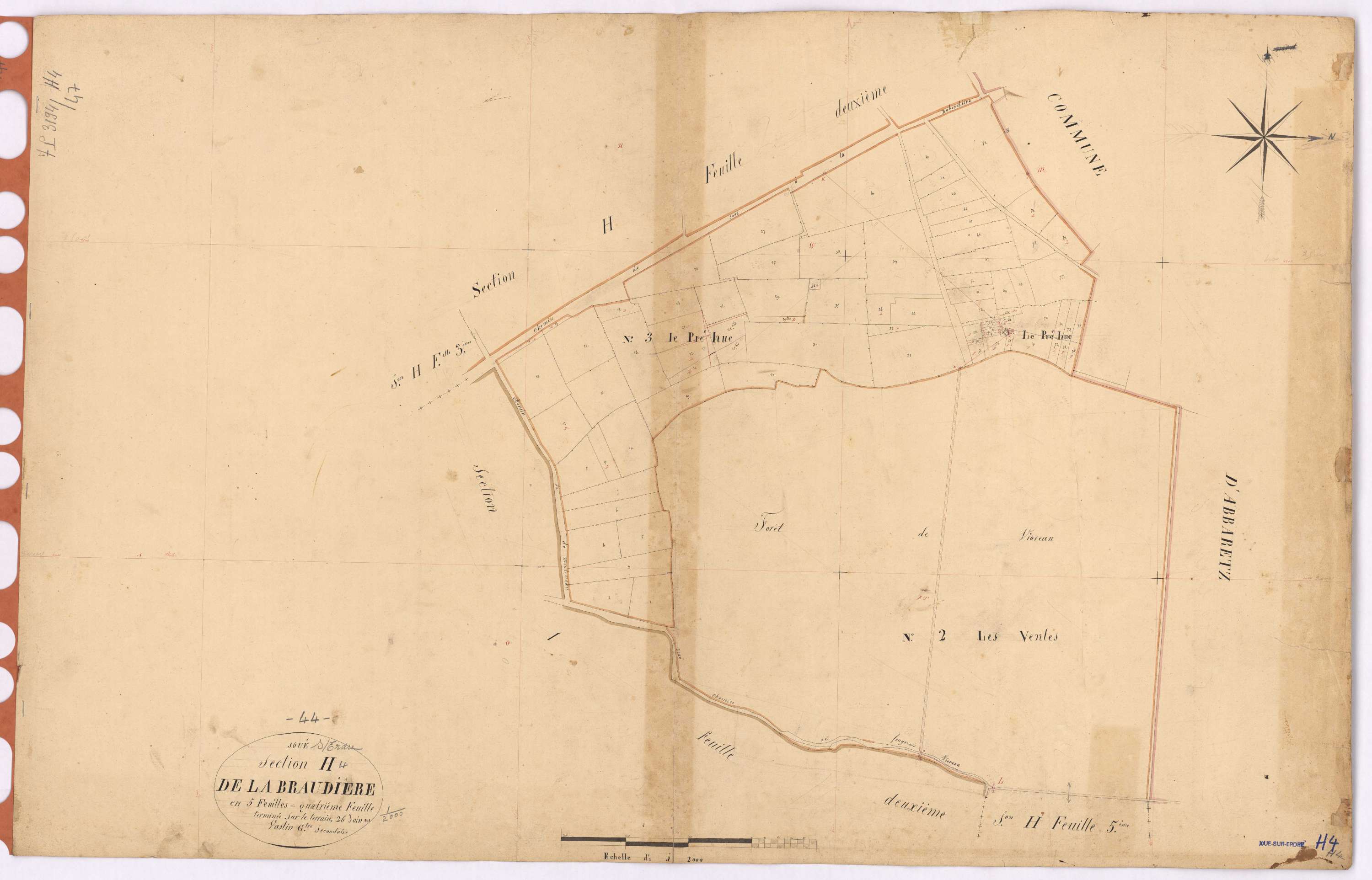Joué-sur-Erdre - Section H4 Braudière (section de La)