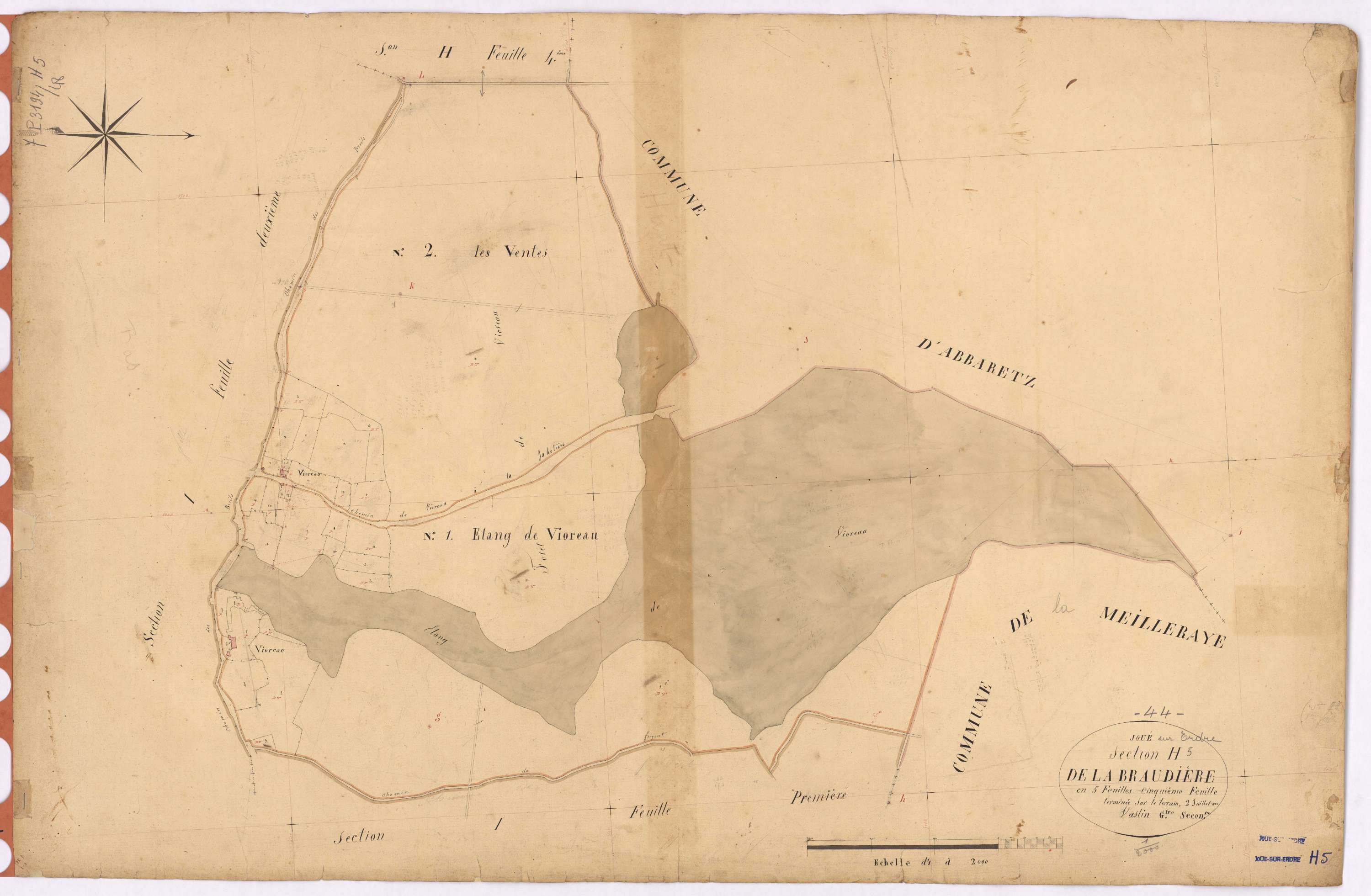 Joué-sur-Erdre - Section H5 Braudière (section de La)
