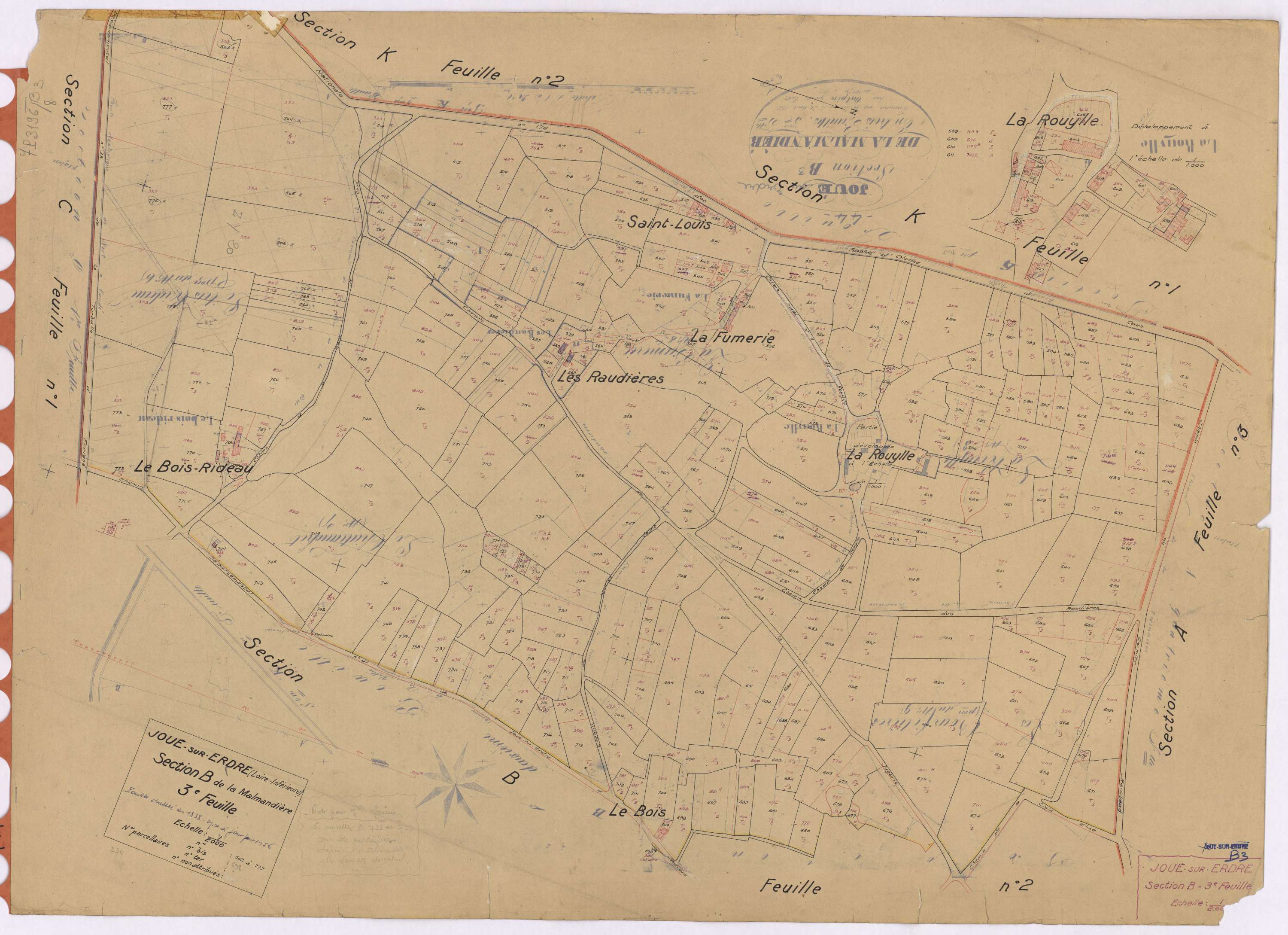 Joué-sur-Erdre - Section B3 Malmandière (section de La) ; 502-777