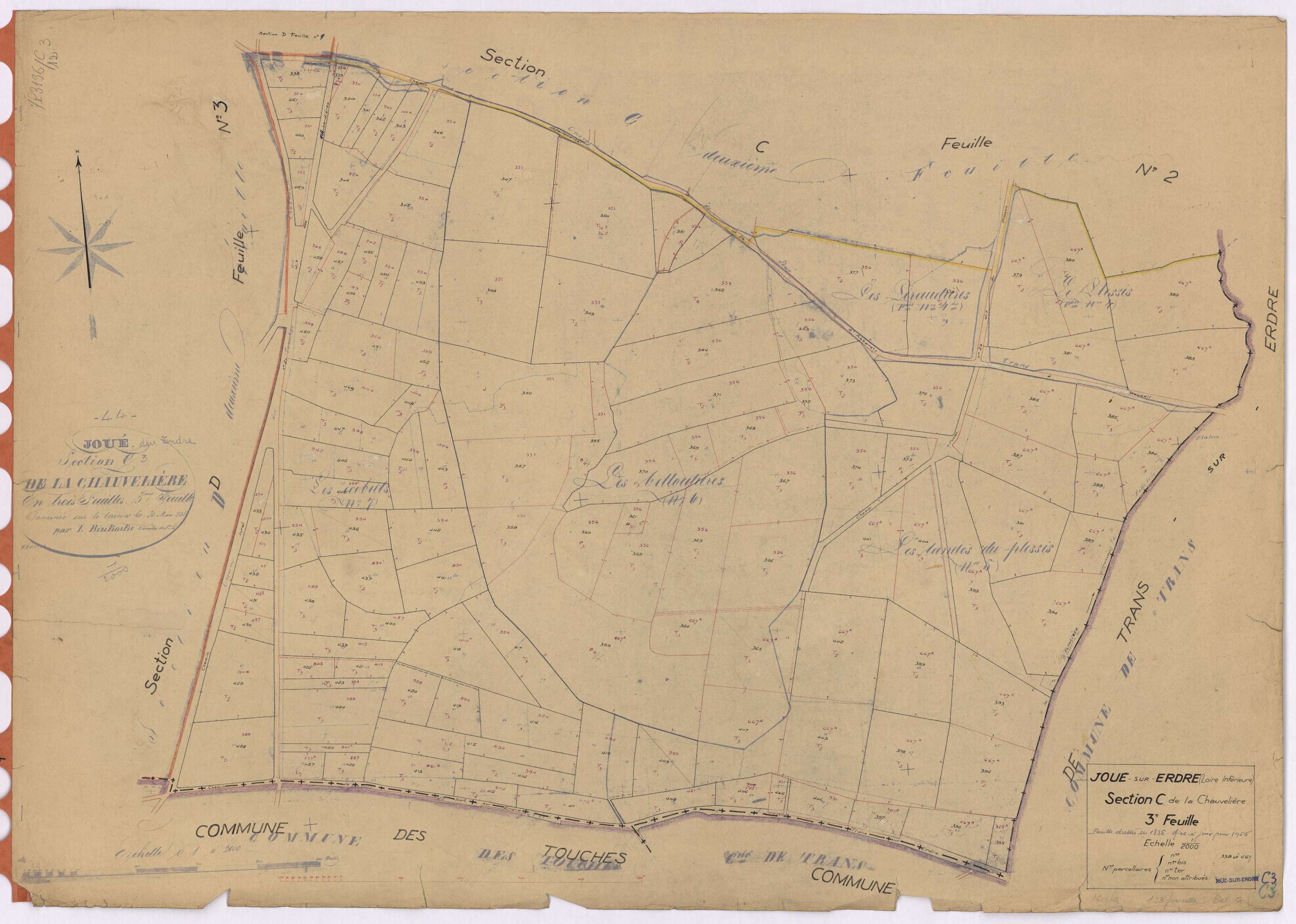 Joué-sur-Erdre - Section C3 Chauvelière (section de La) ; 338-461