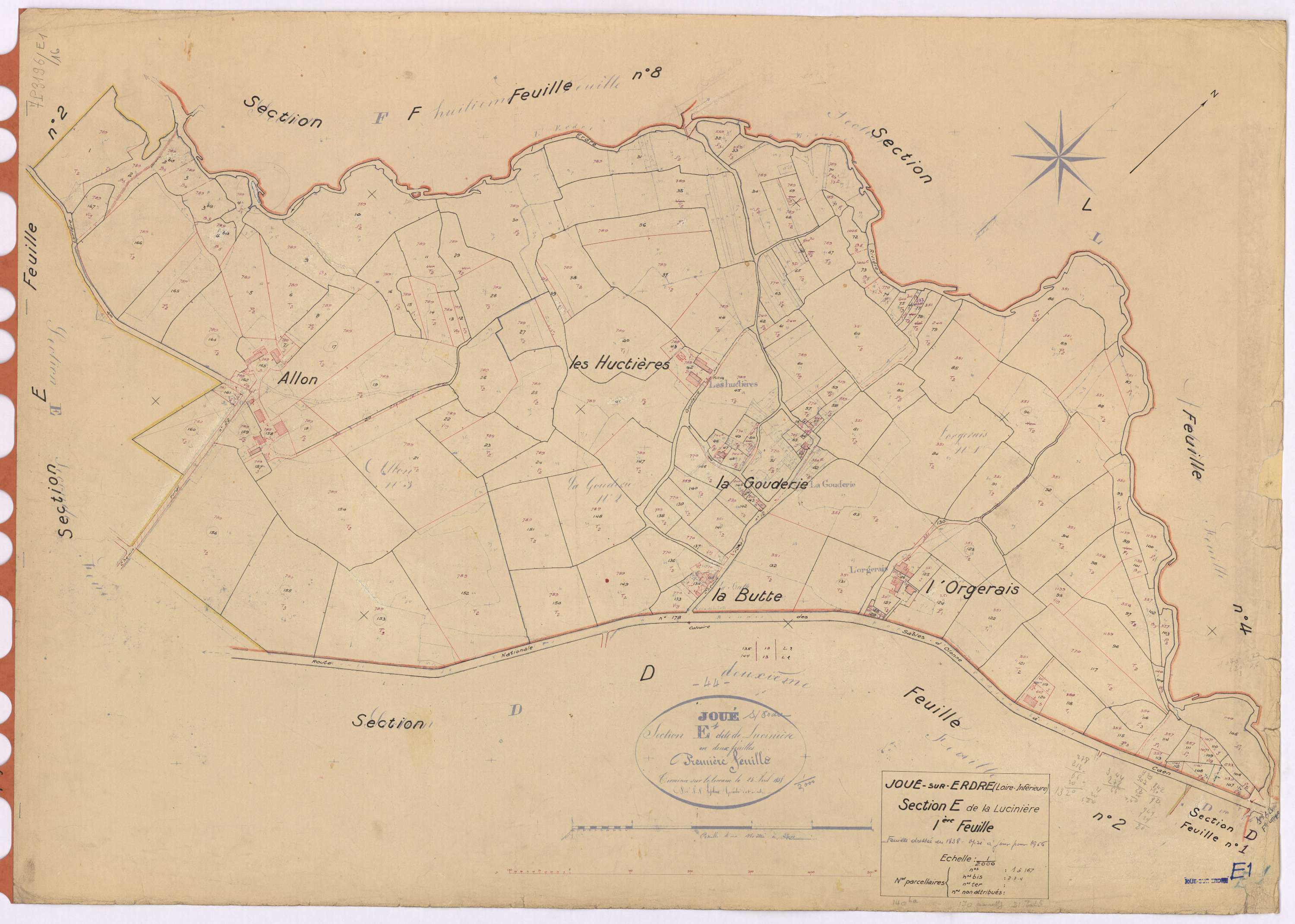 Joué-sur-Erdre - Section E1 Lucinière (section de) ; 1-167
