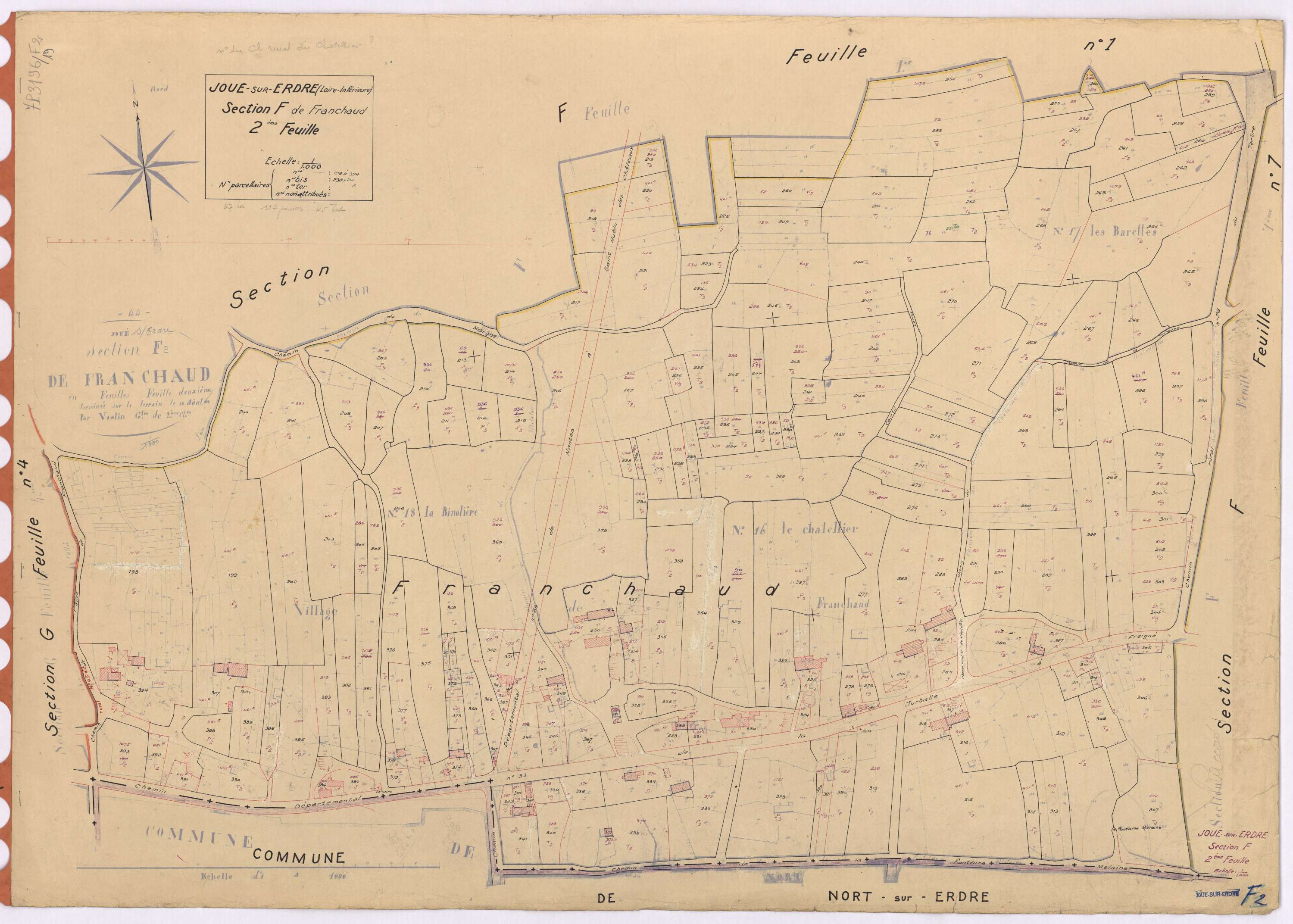 Joué-sur-Erdre - Section F2 Franchaud (section de) ; 198-394