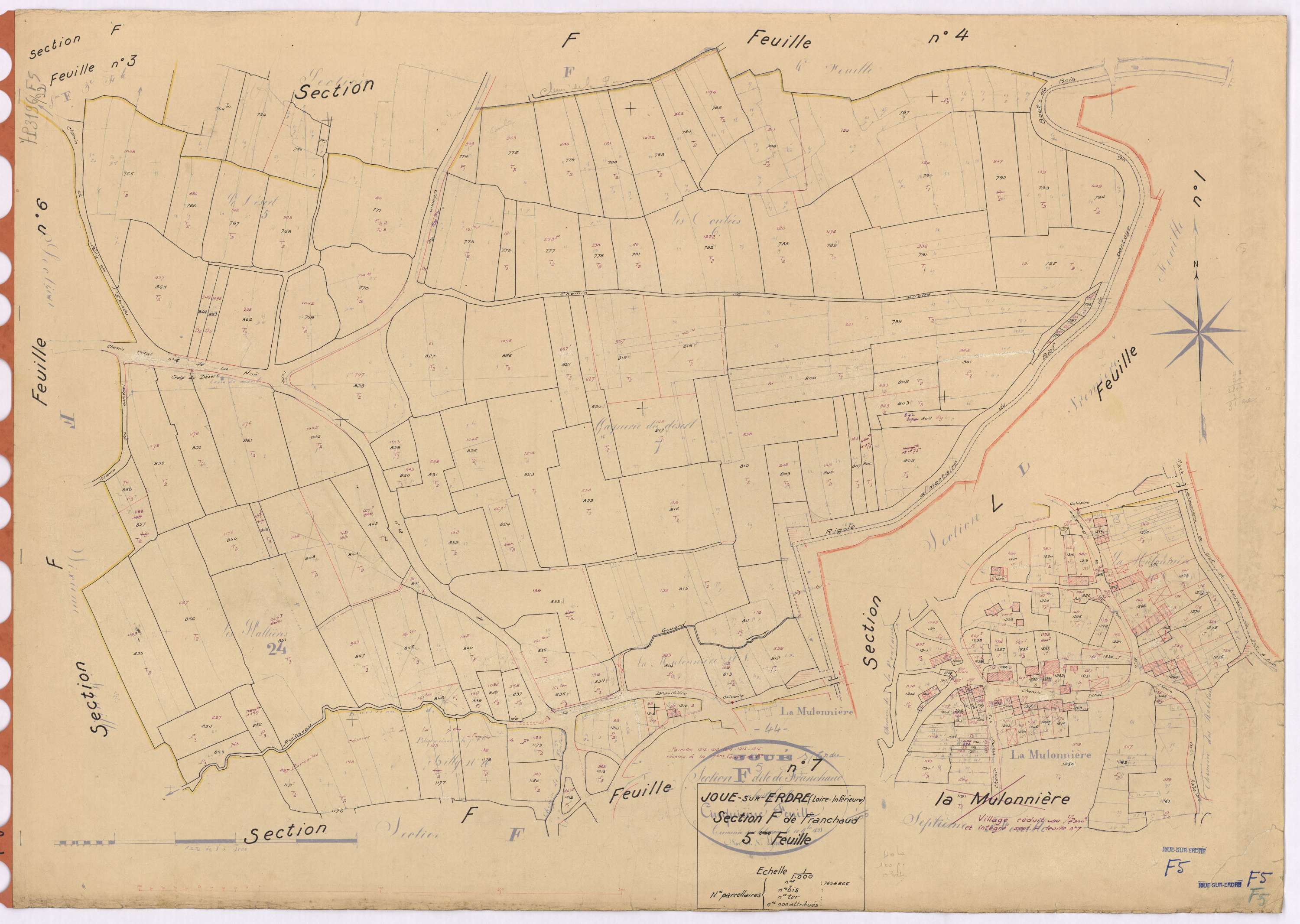 Joué-sur-Erdre - Section F5 Franchaud (section de) ; 765-865