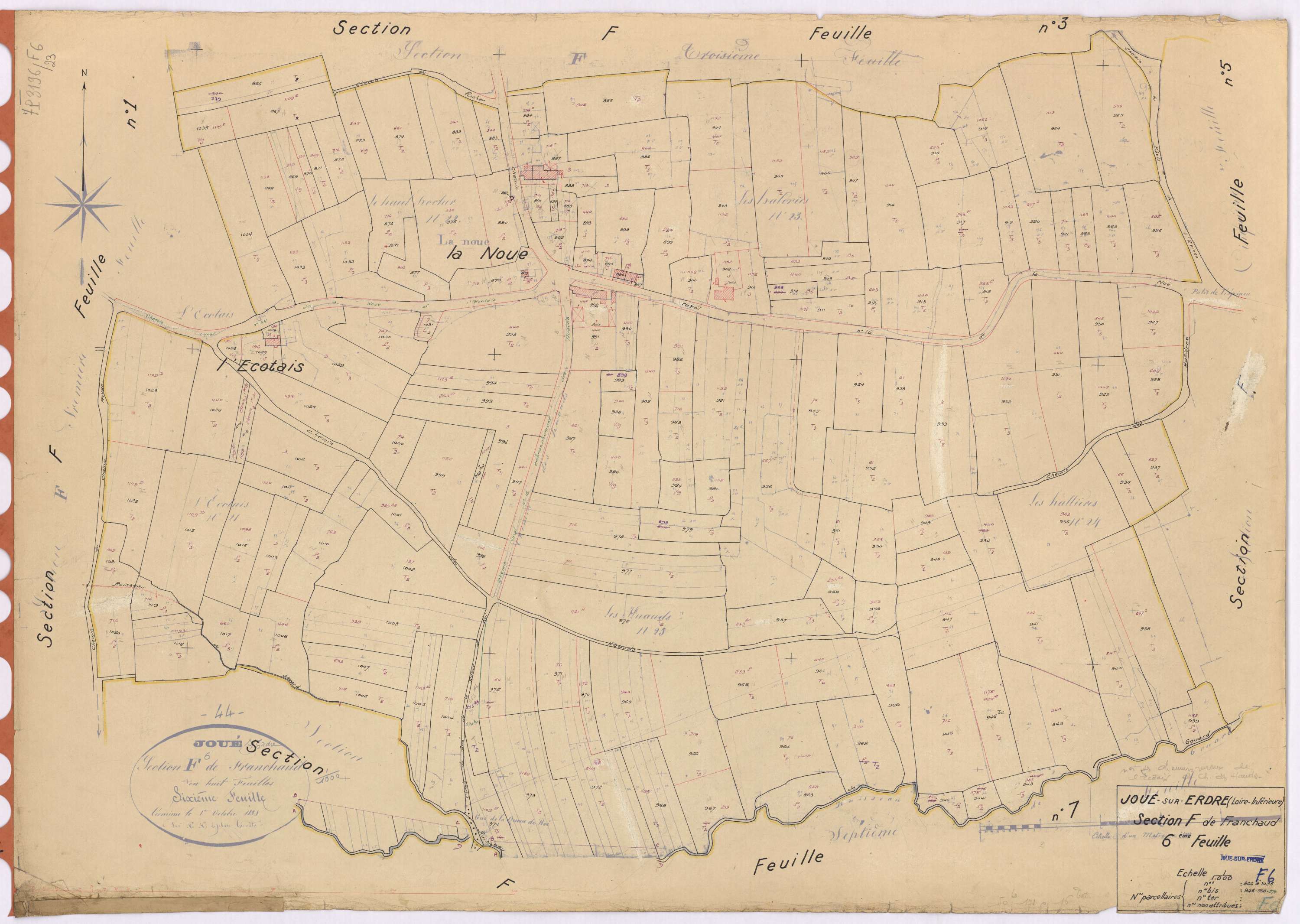 Joué-sur-Erdre - Section F6 Franchaud (section de) ; 866-1035