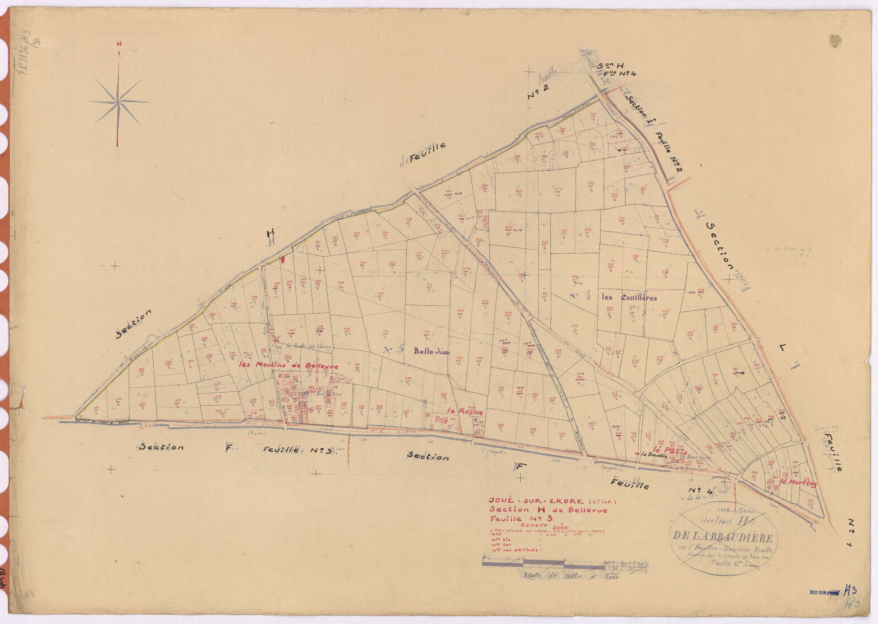 Joué-sur-Erdre - Section H3 Bellevue (section de) ; 342-517