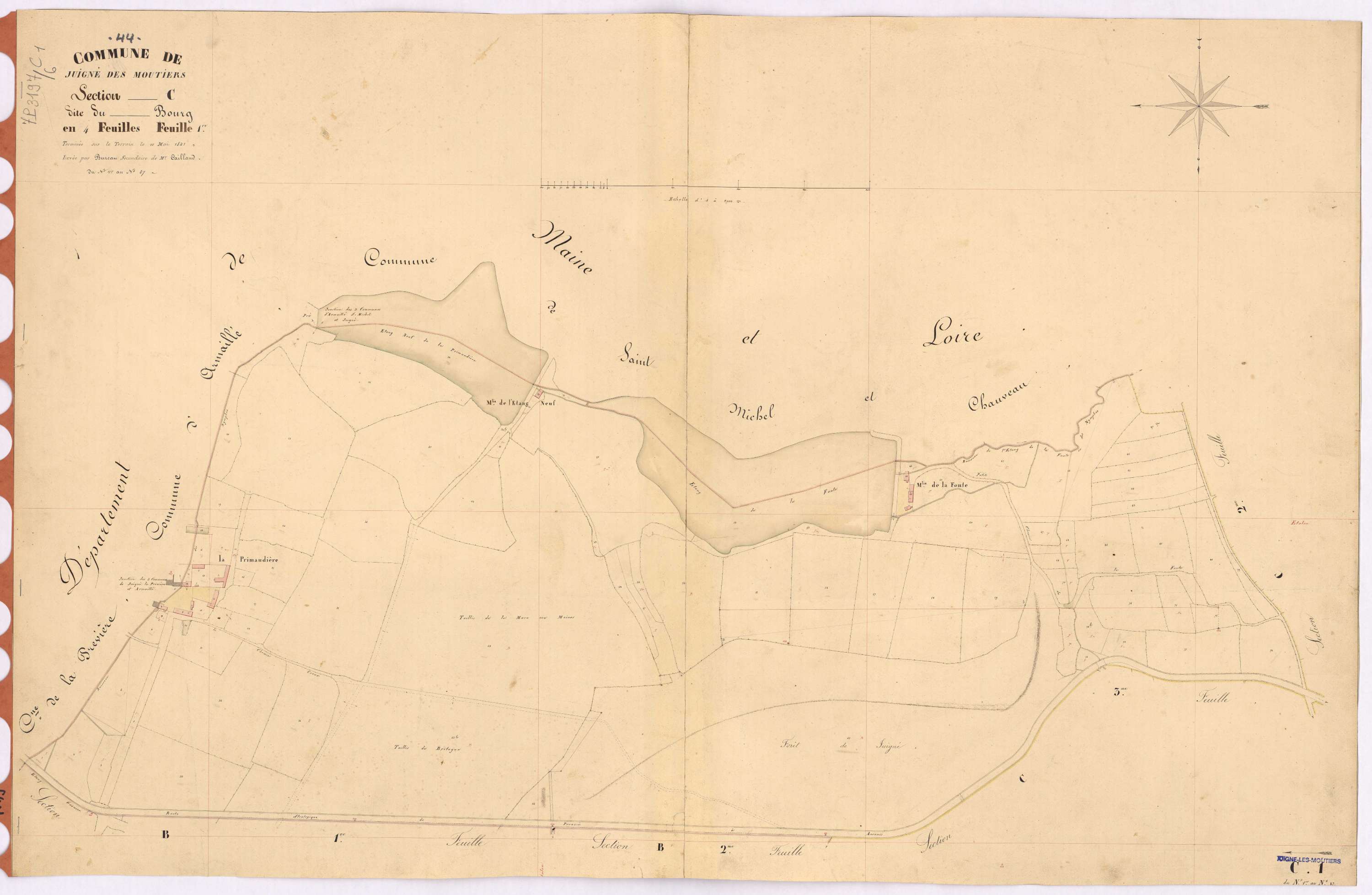 Juigné-des-Moutiers - Section C1 Bourg (section du) ; 1-87