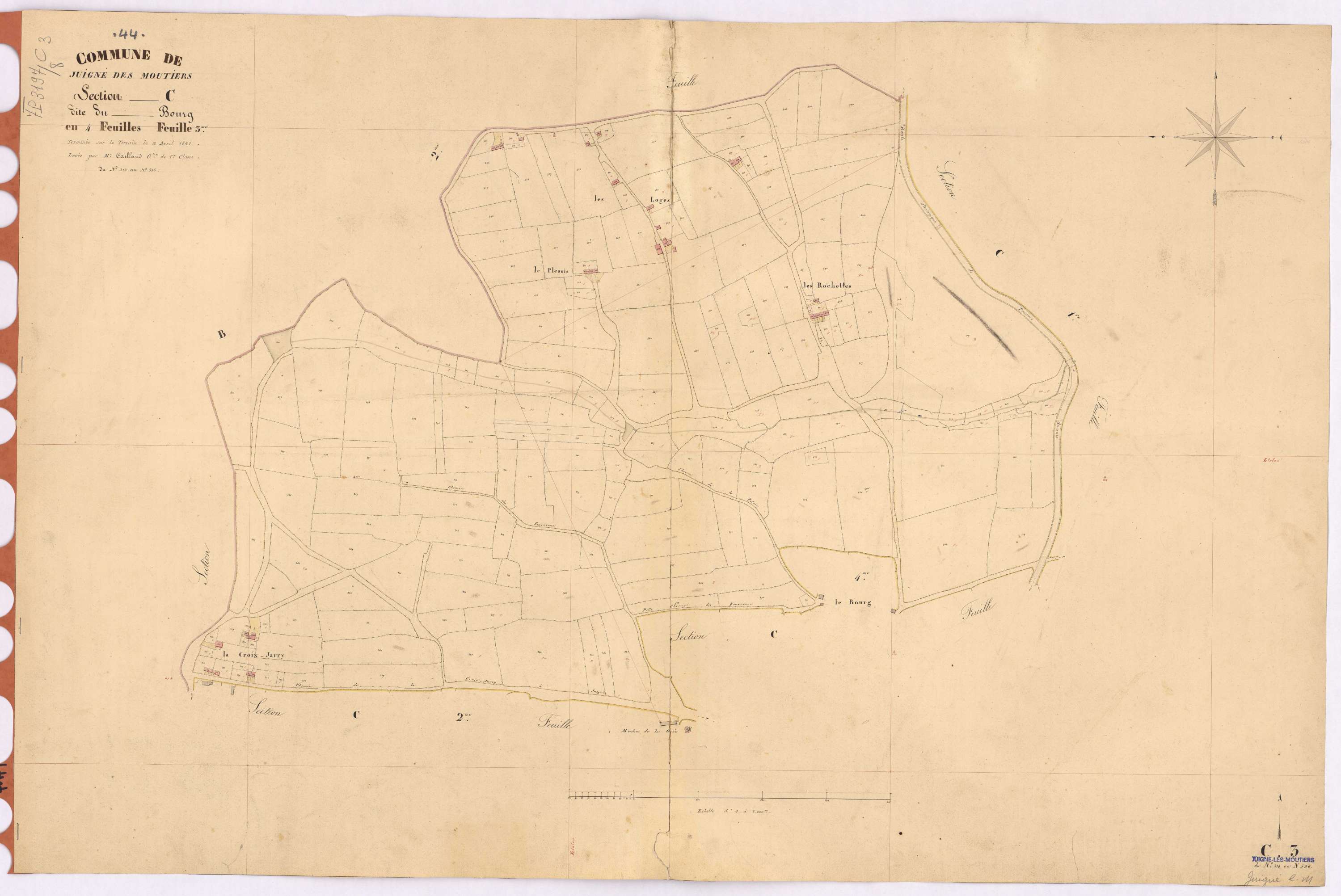 Juigné-des-Moutiers - Section C3 Bourg (section du) ; 314-536