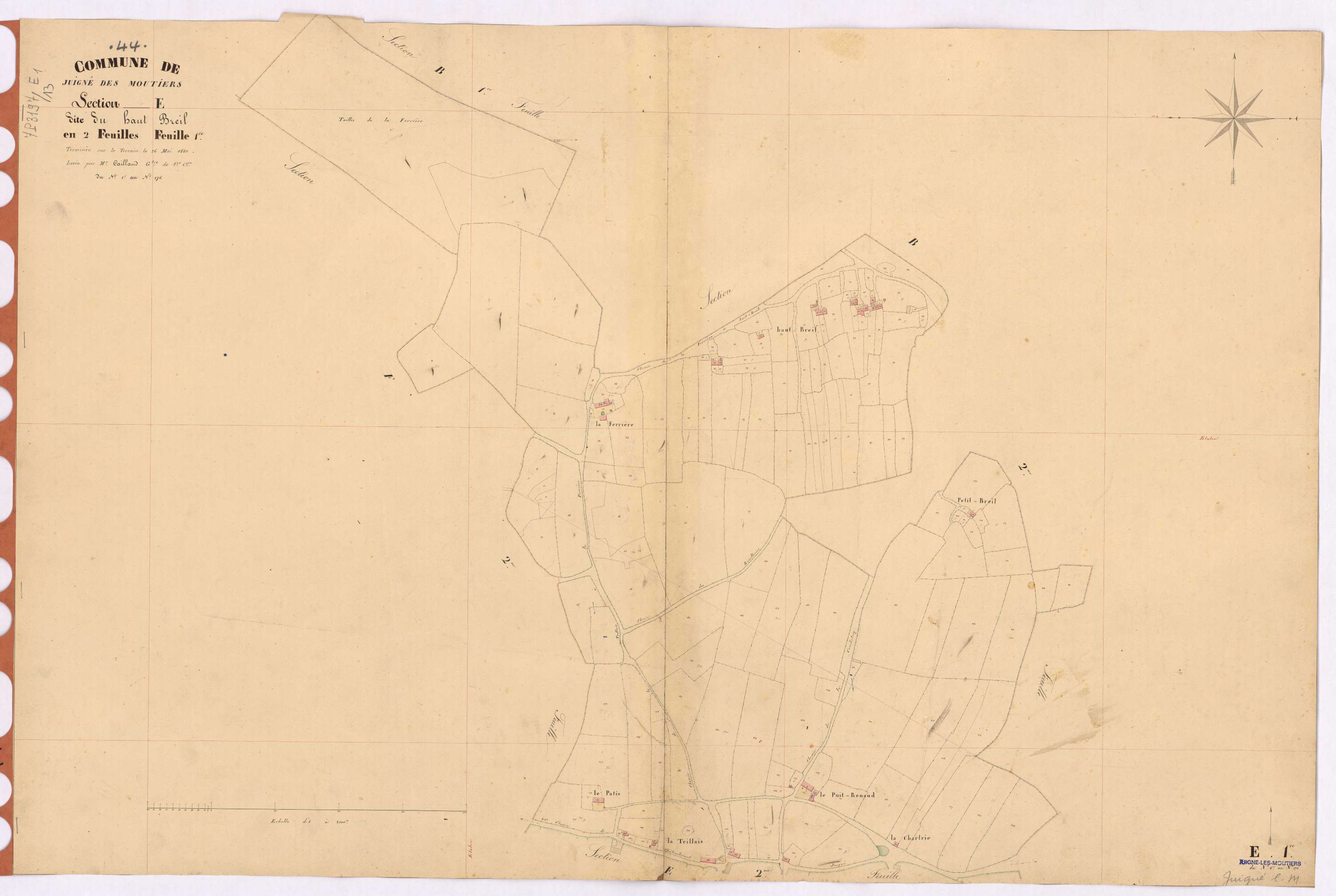 Juigné-des-Moutiers - Section E1 Haut Breil (section du) ; 1-176