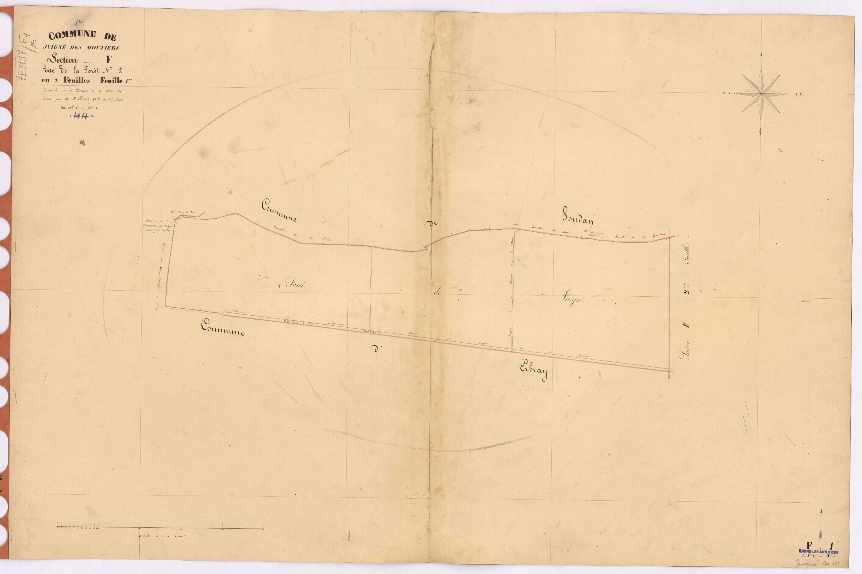 Juigné-des-Moutiers - Section F1 Forêt (section de La) ; 1-3
