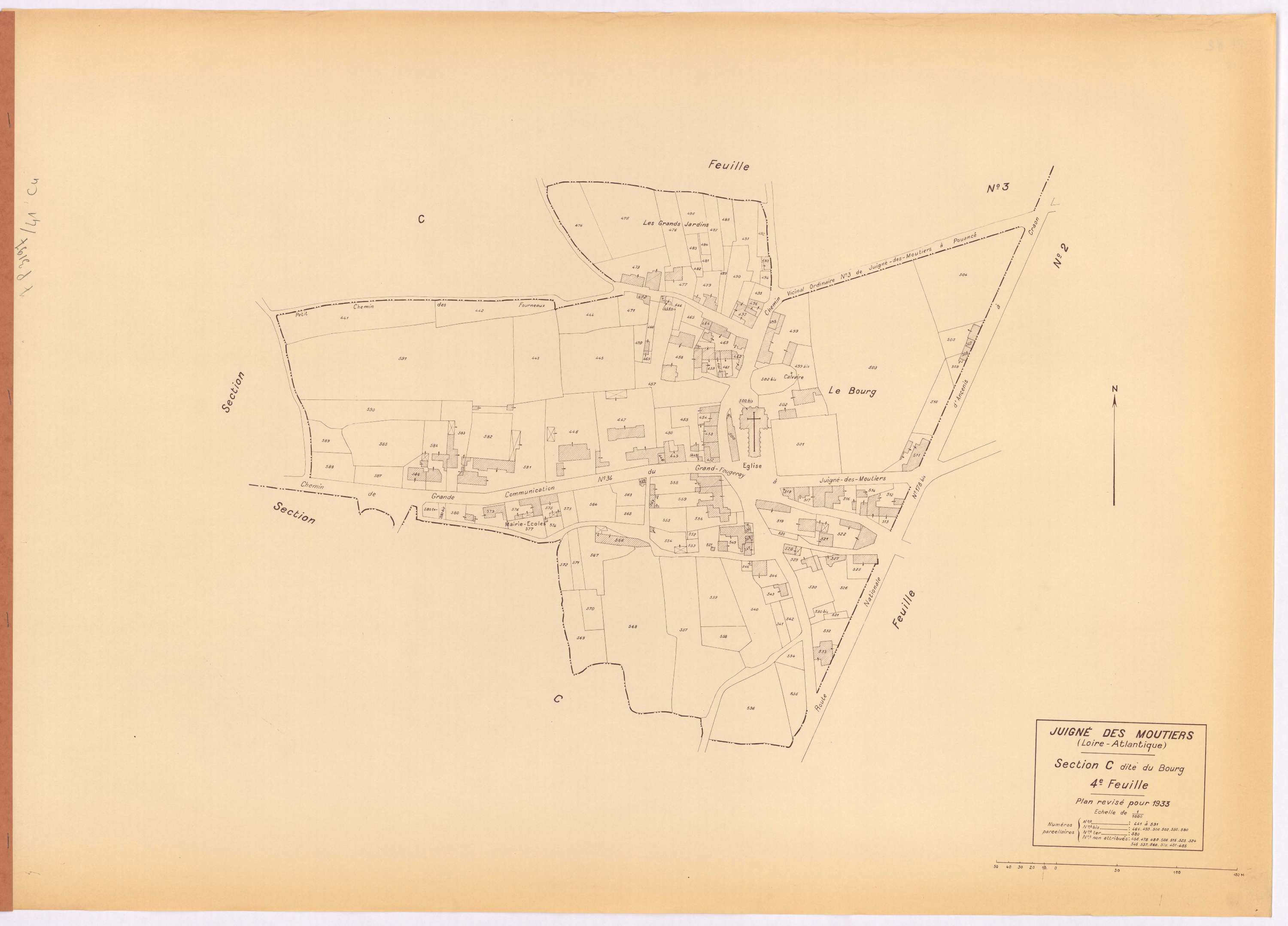 Juigné-des-Moutiers - Section C4 Bourg (section du) ; 441-591