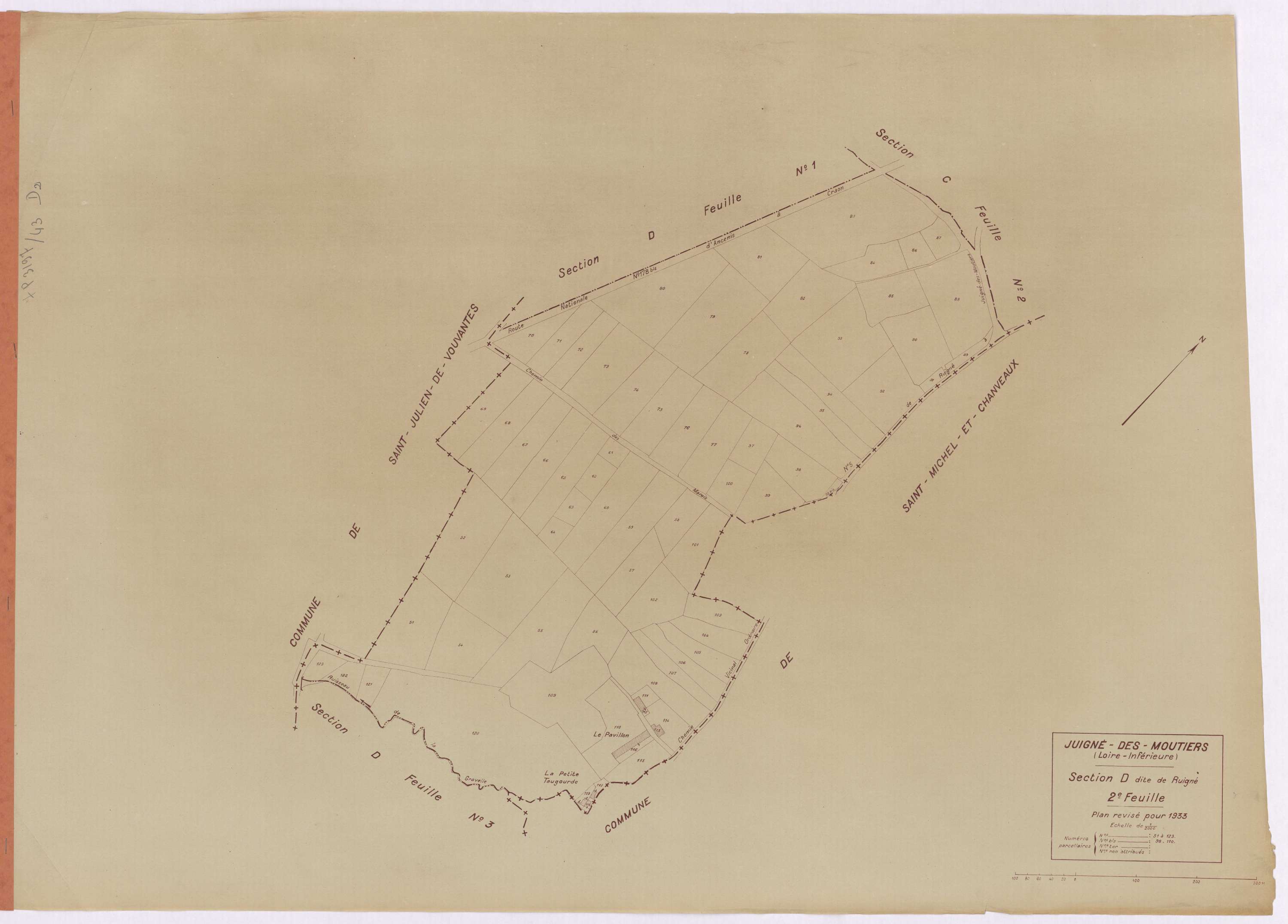 Juigné-des-Moutiers - Section D2 Ruigné (section de) ; 51-123