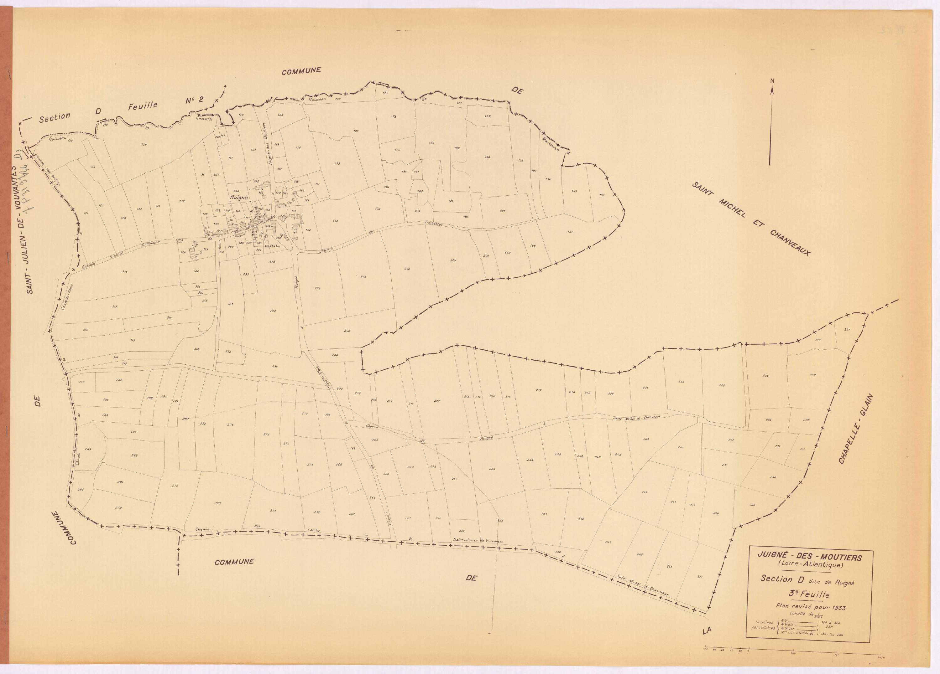 Juigné-des-Moutiers - Section D3 Ruigné (section de) ; 124-325
