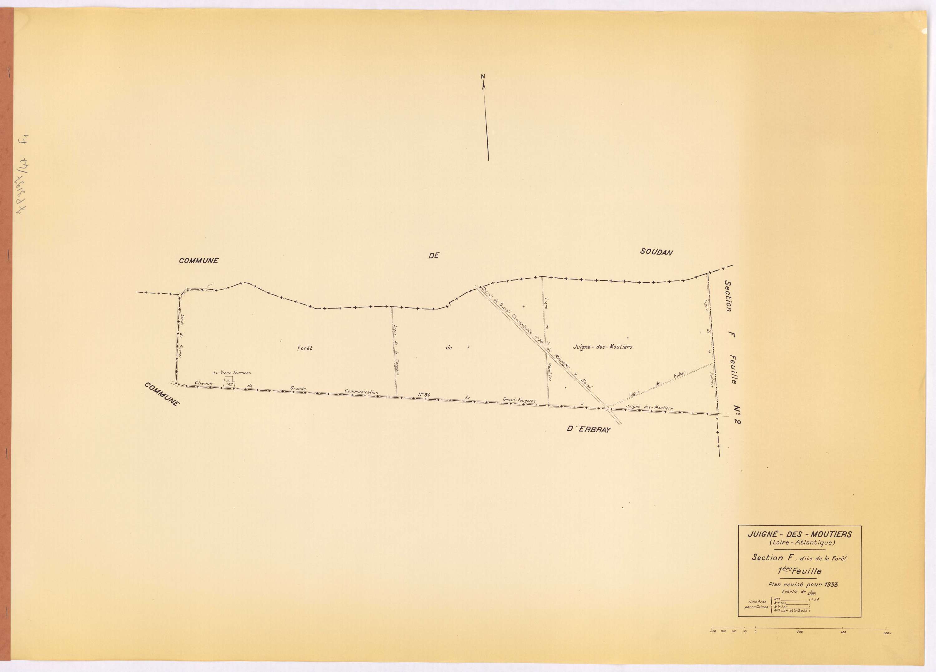 Juigné-des-Moutiers - Section F1 Forêt (section de La) ; 1-6