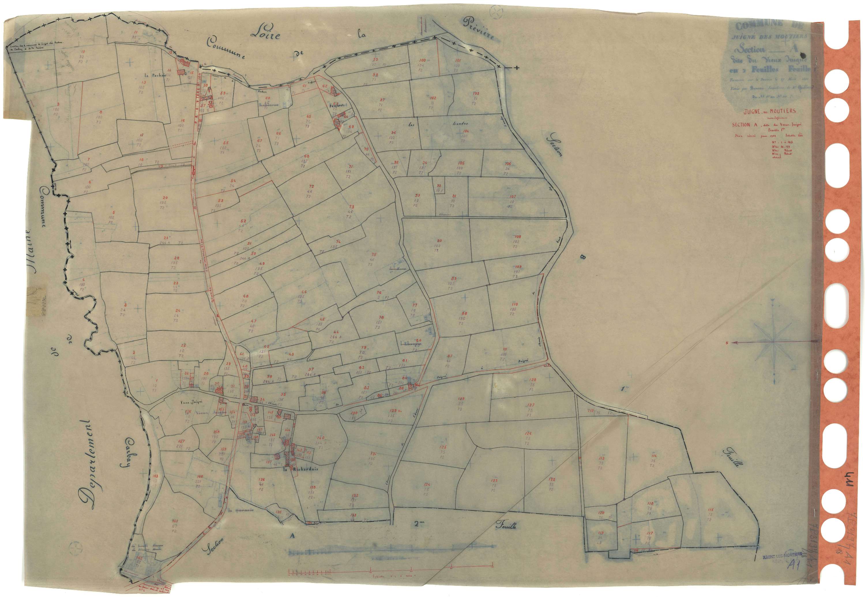 Juigné-des-Moutiers - Section A1 Vieux-Juigné (section du) . 1-163