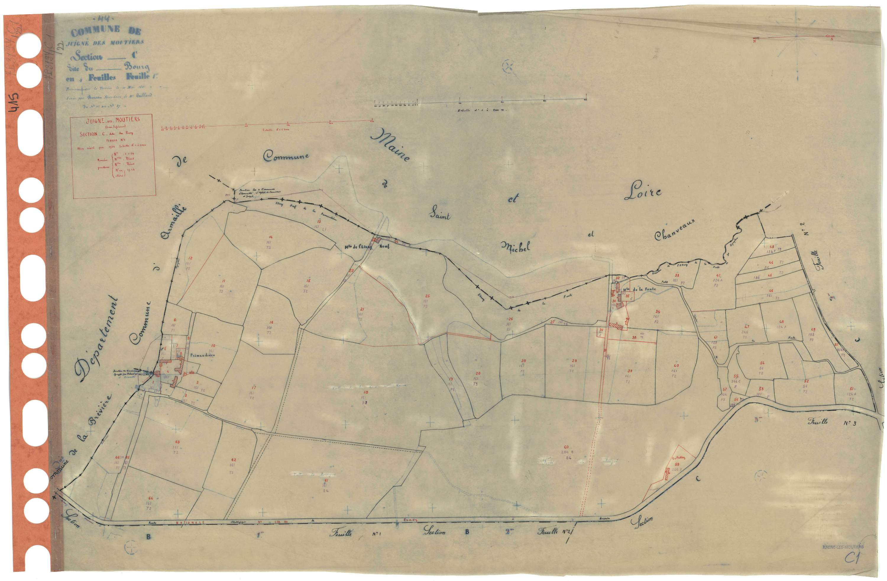 Juigné-des-Moutiers - Section C1 Bourg (section du) . 1-66