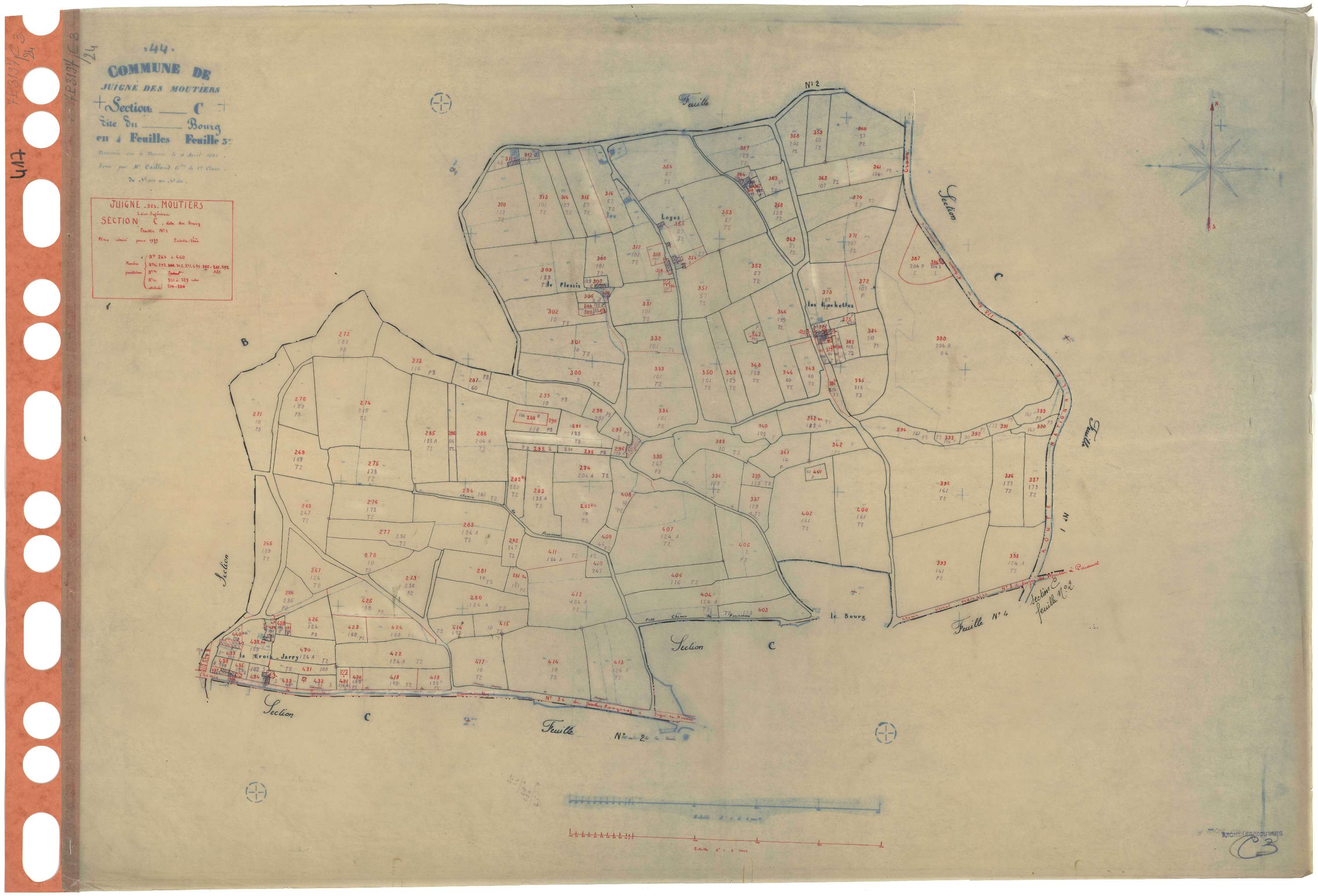 Juigné-des-Moutiers - Section C3 Bourg (section du) . 264-440