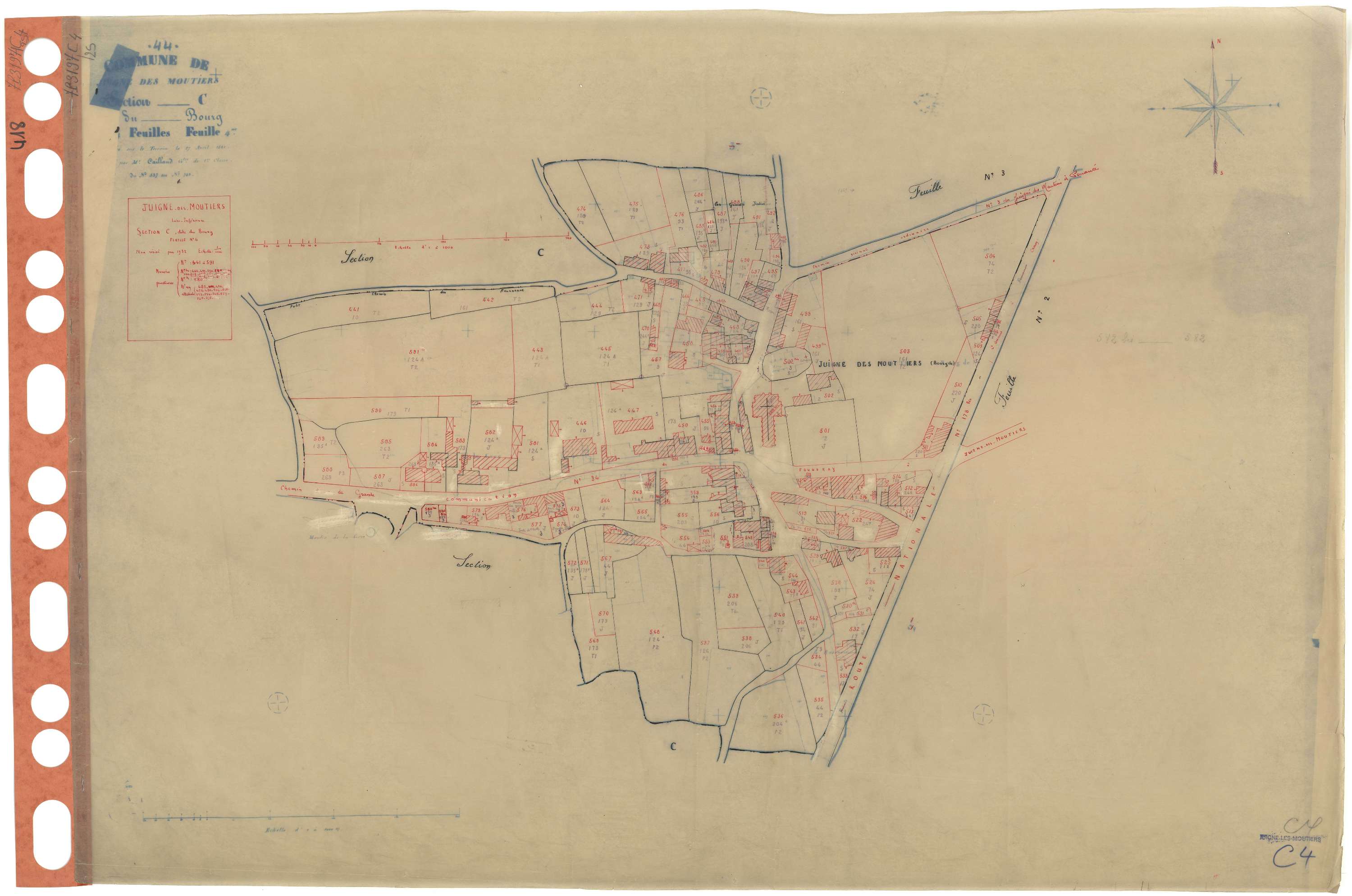 Juigné-des-Moutiers - Section C4 Bourg (section du) . 441-591