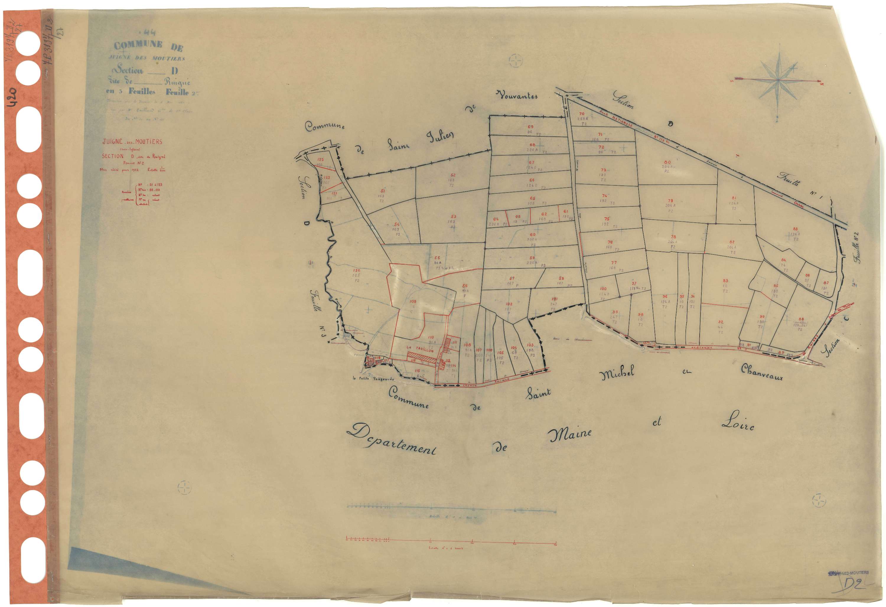 Juigné-des-Moutiers - Section D2 Ruigné (section de) . 51-123
