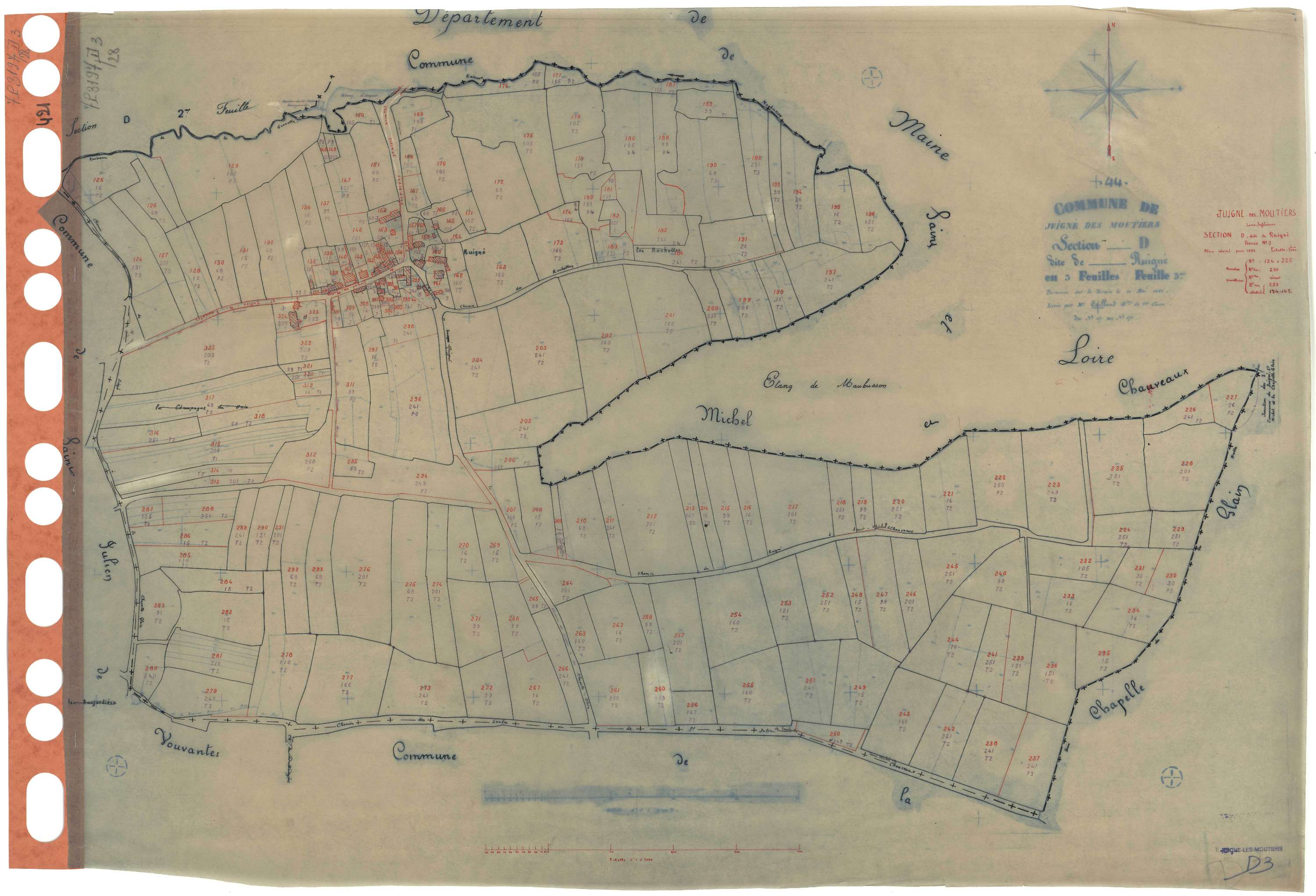 Juigné-des-Moutiers - Section D3 Ruigné (section de) . 124-325
