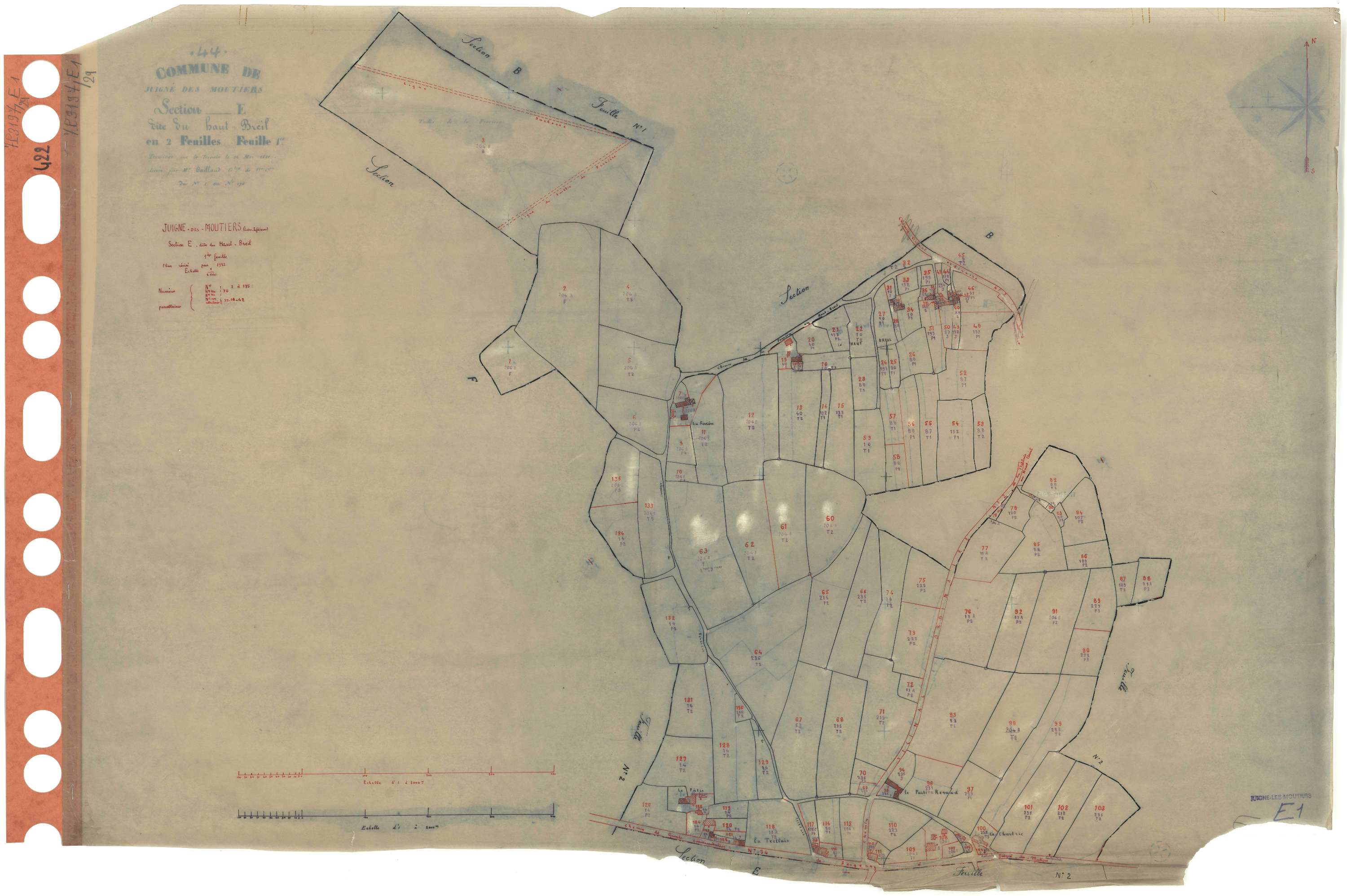 Juigné-des-Moutiers - Section E1 Haut-Breil (section du) . 1-135