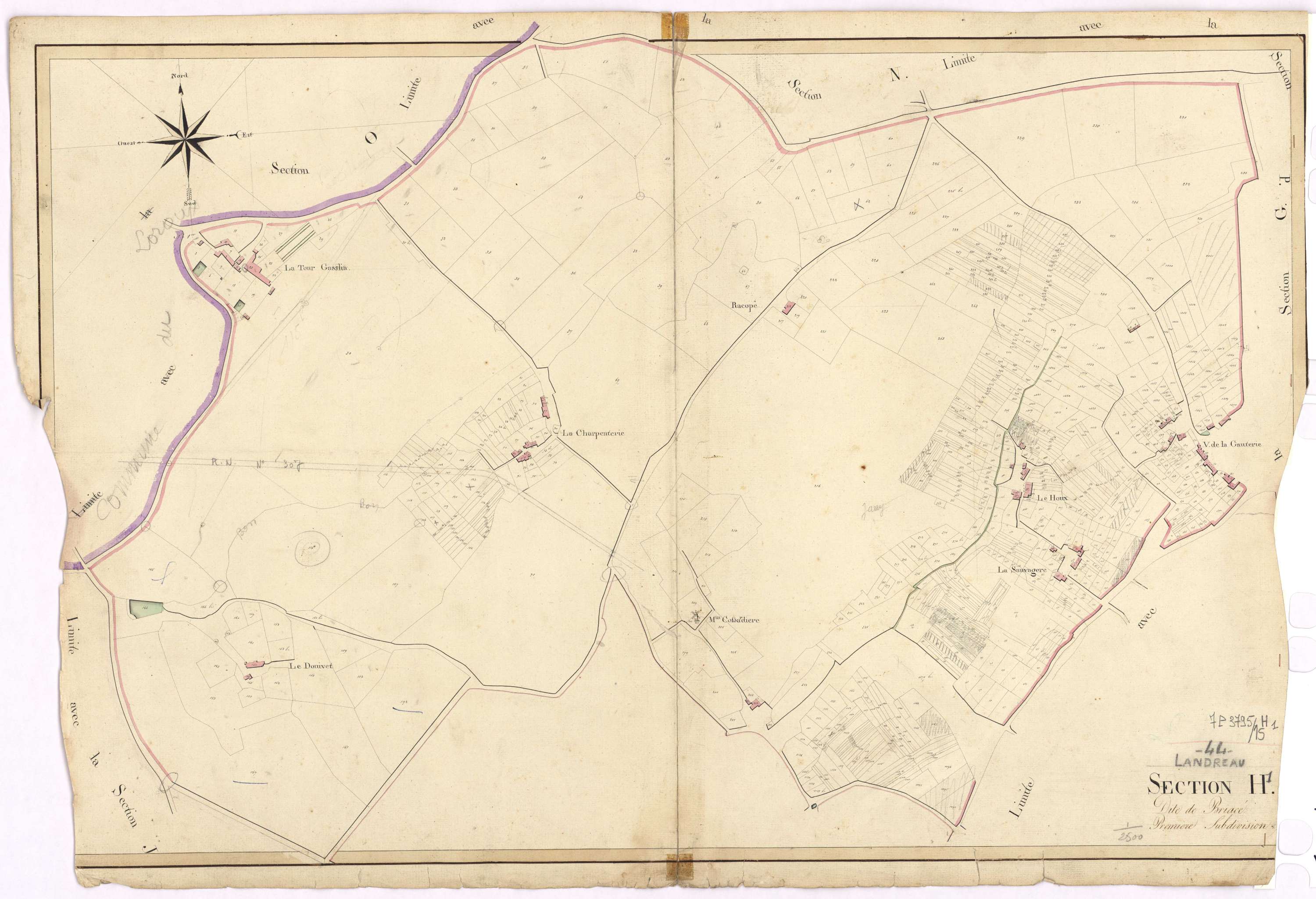 Le Landreau - Section H1 Briacé (section de)