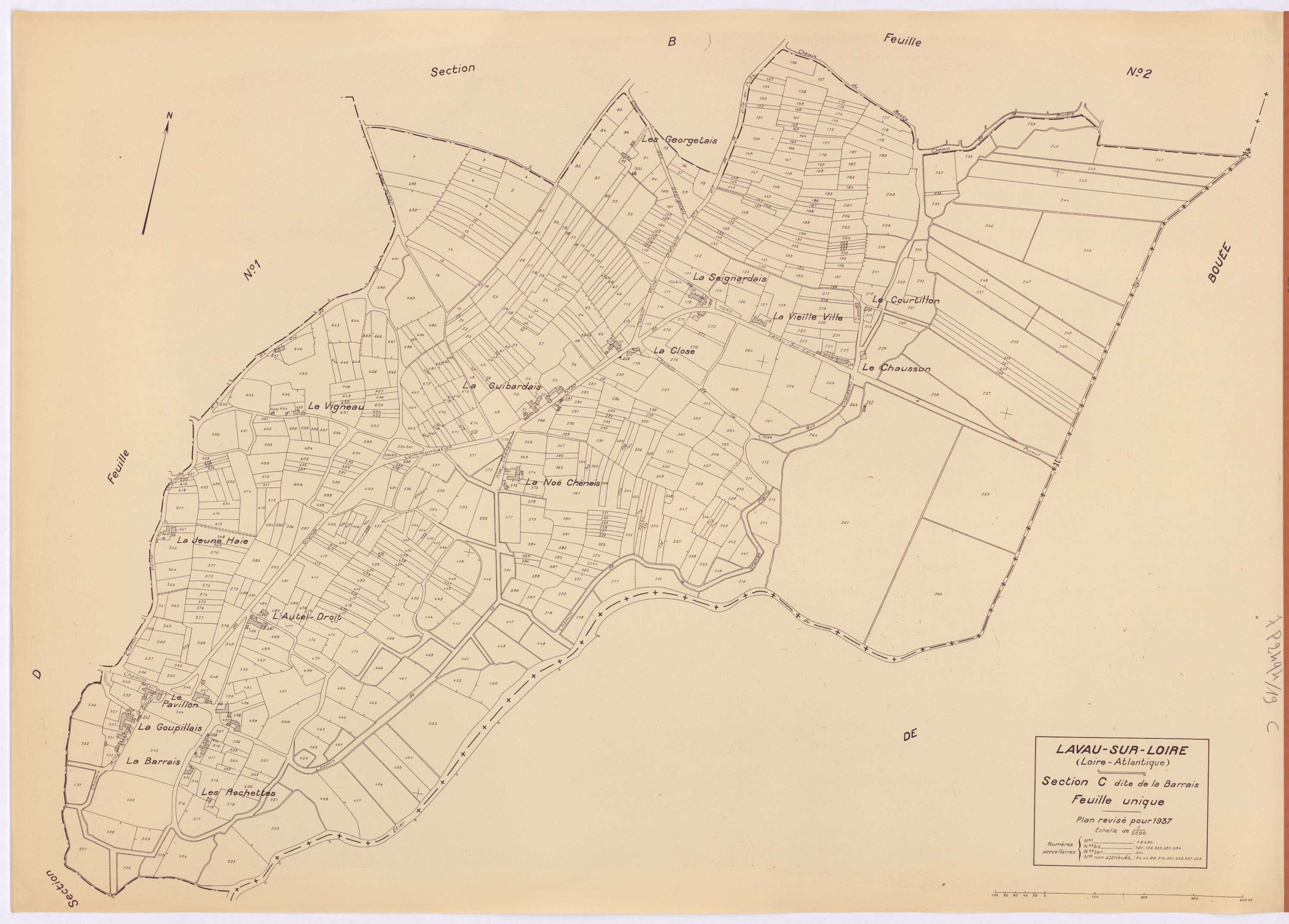 Lavau-sur-Loire - Section C Barrais (section de La) ; 1-693