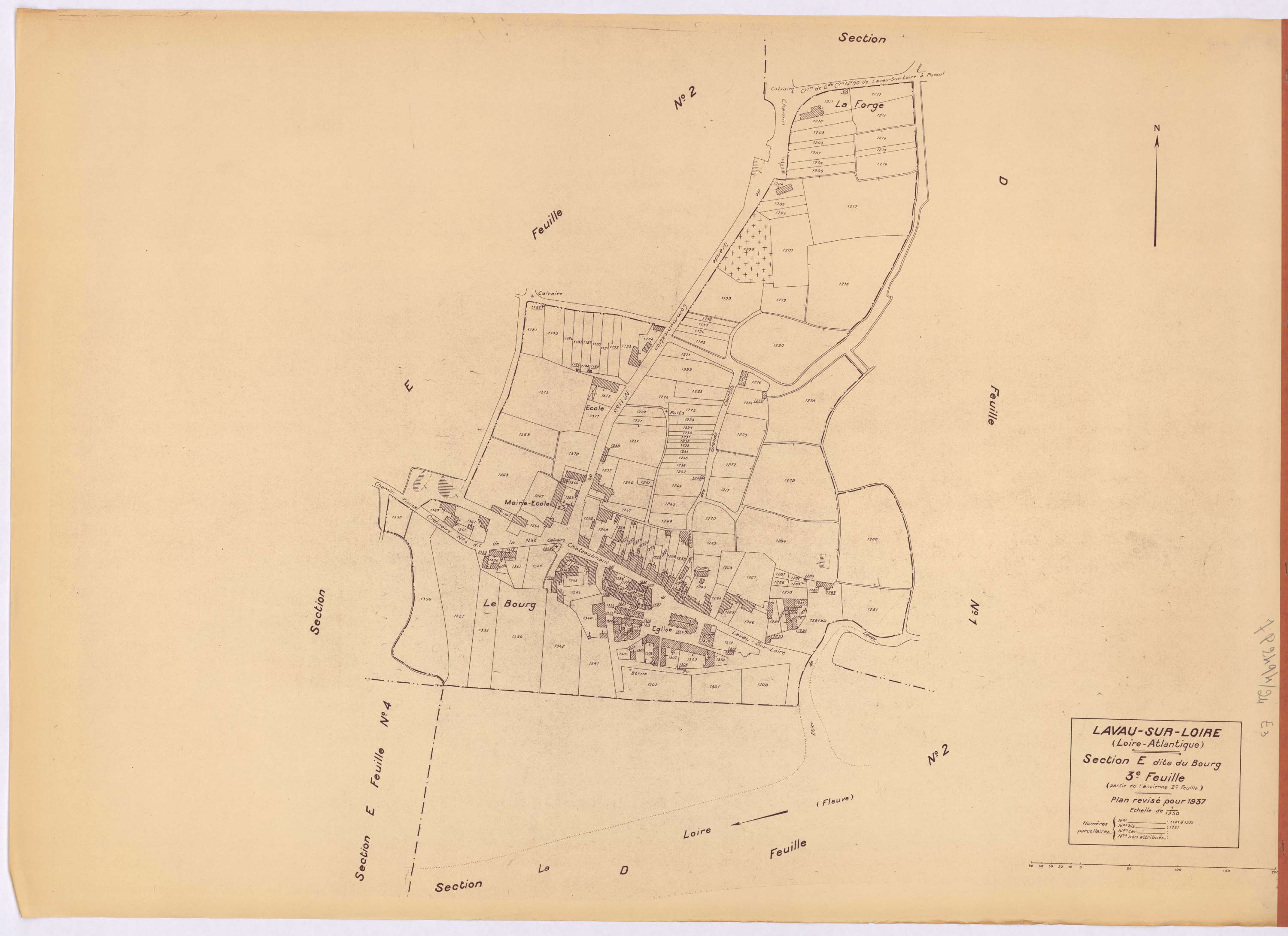 Lavau-sur-Loire - Section E3 Bourg (section du) ; 1181-1373