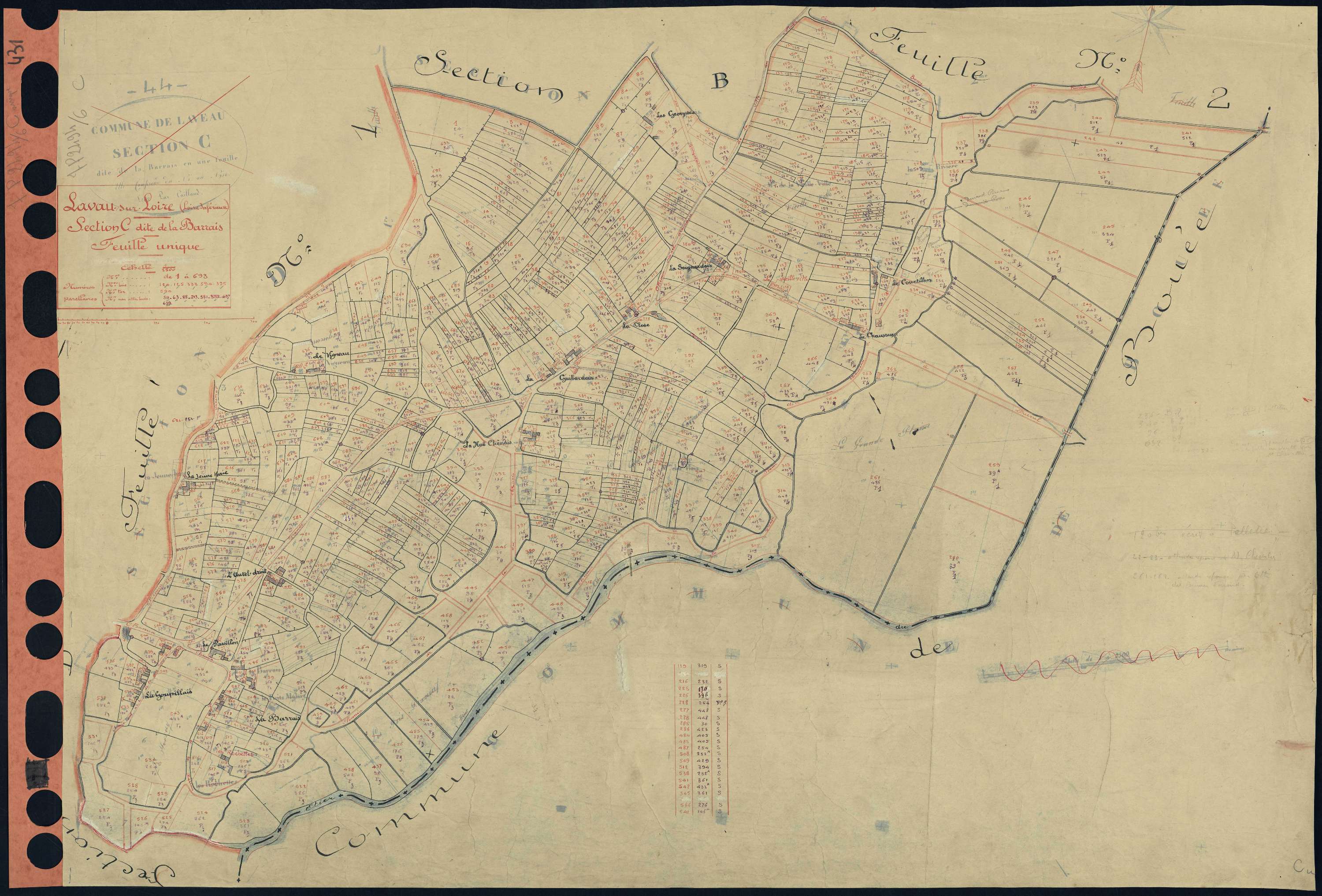 Lavau-sur-Loire - Section C Barrais (section de La) . 1-693