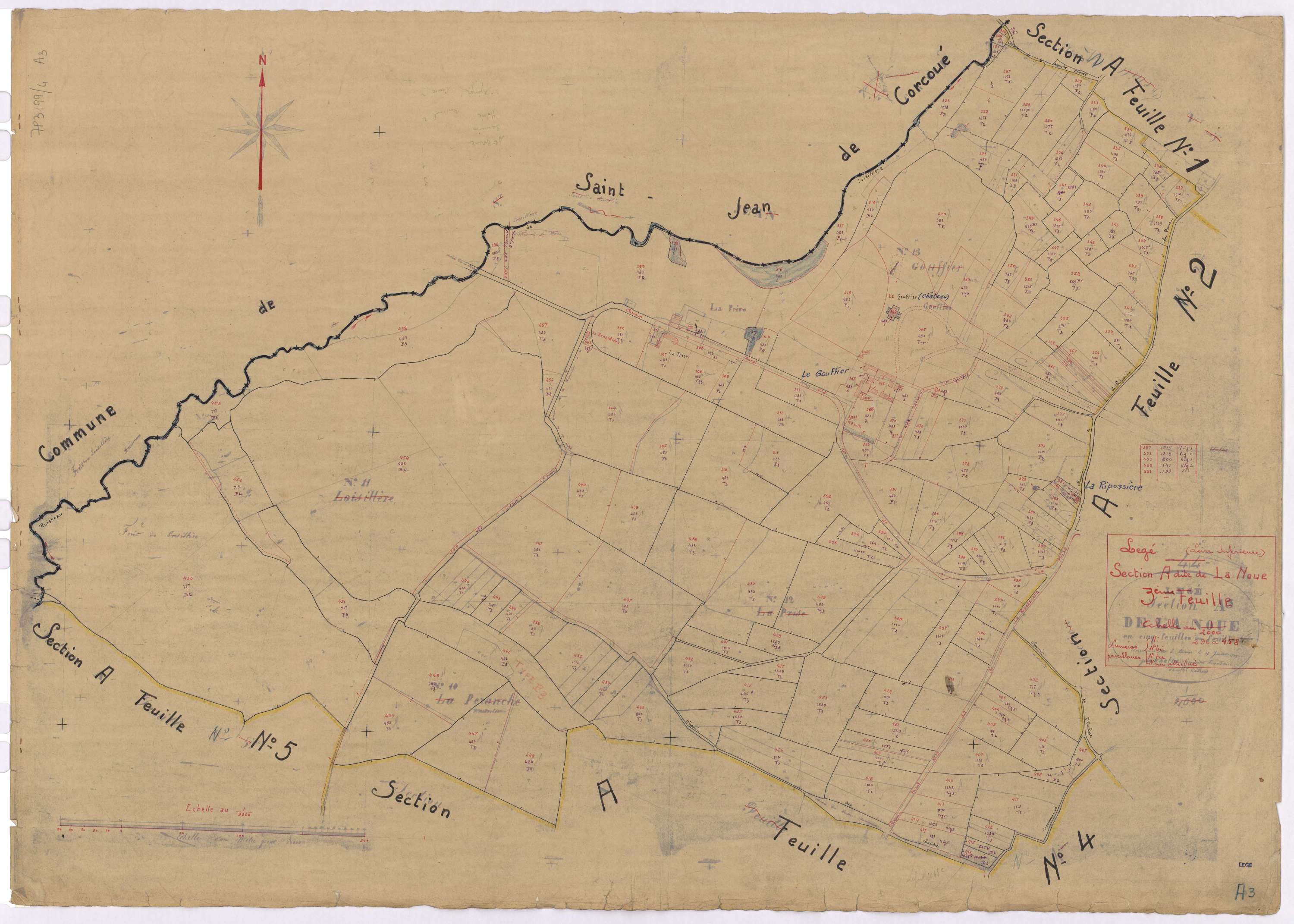 Lège - Section A3 Noue (section de La) ; 296-458