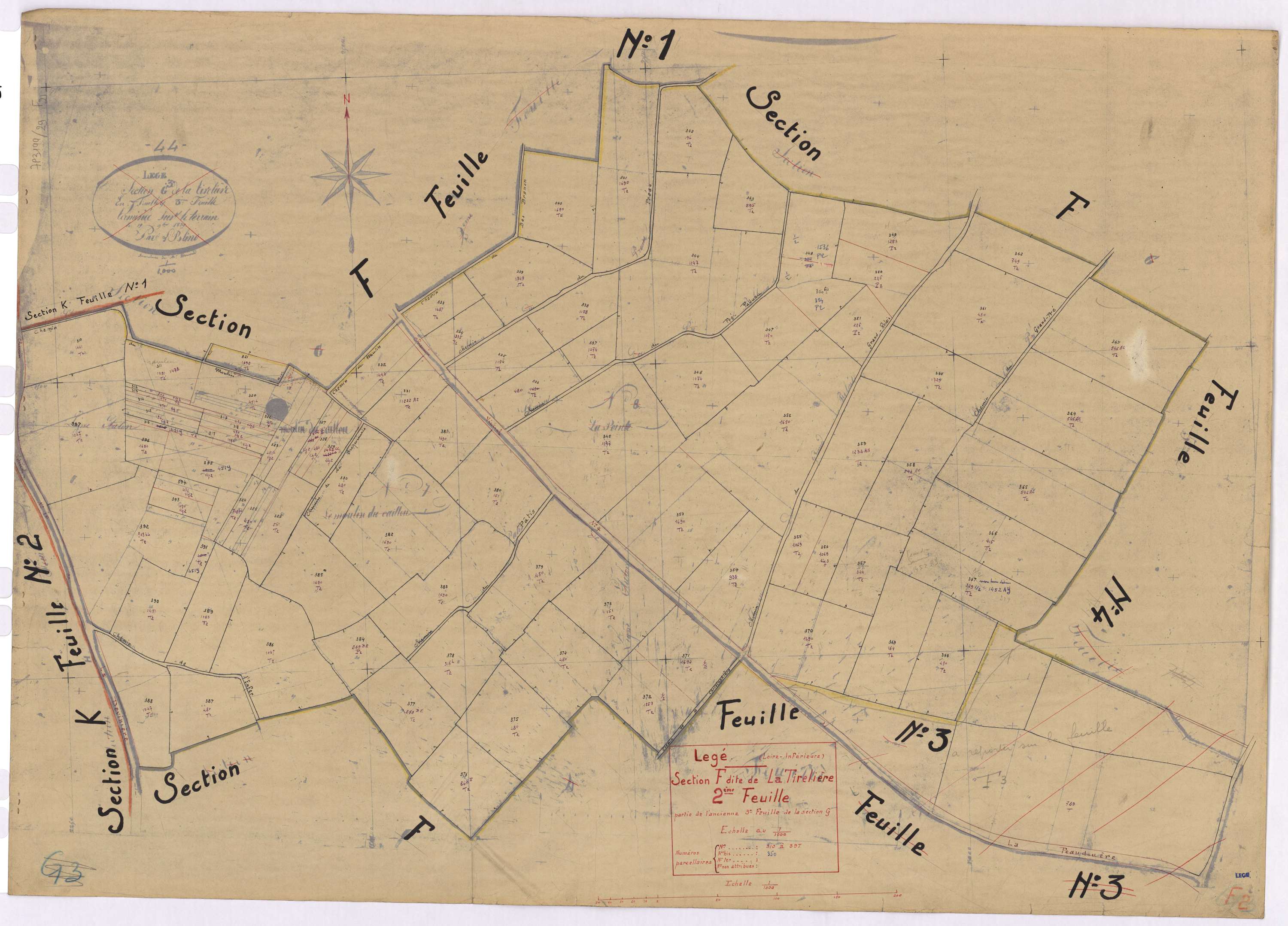Lège - Section F2 Tirelière (section de La) ; 310-397