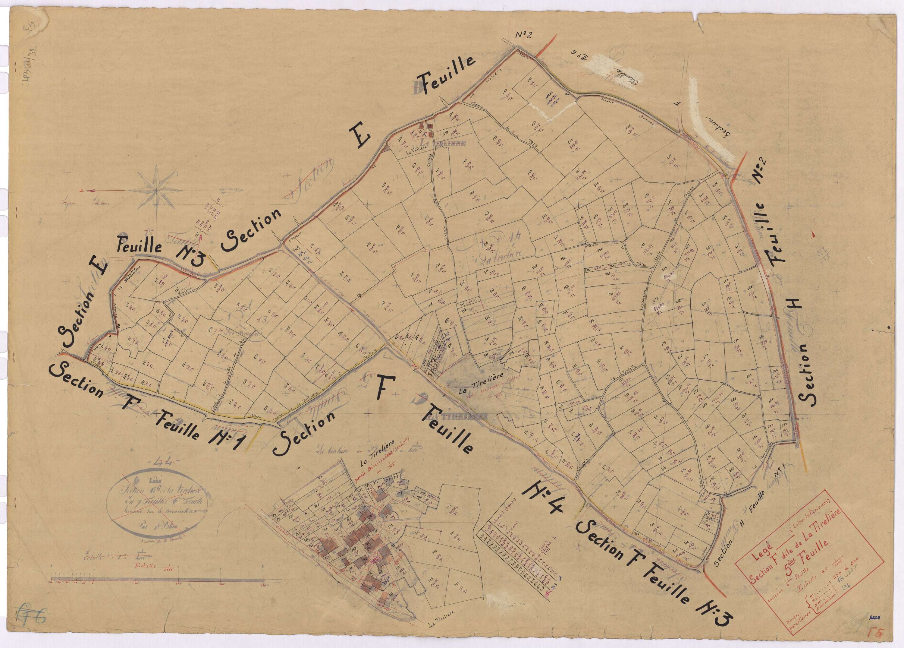 Lège - Section F5 Tirelière (section de La) ; 599-844