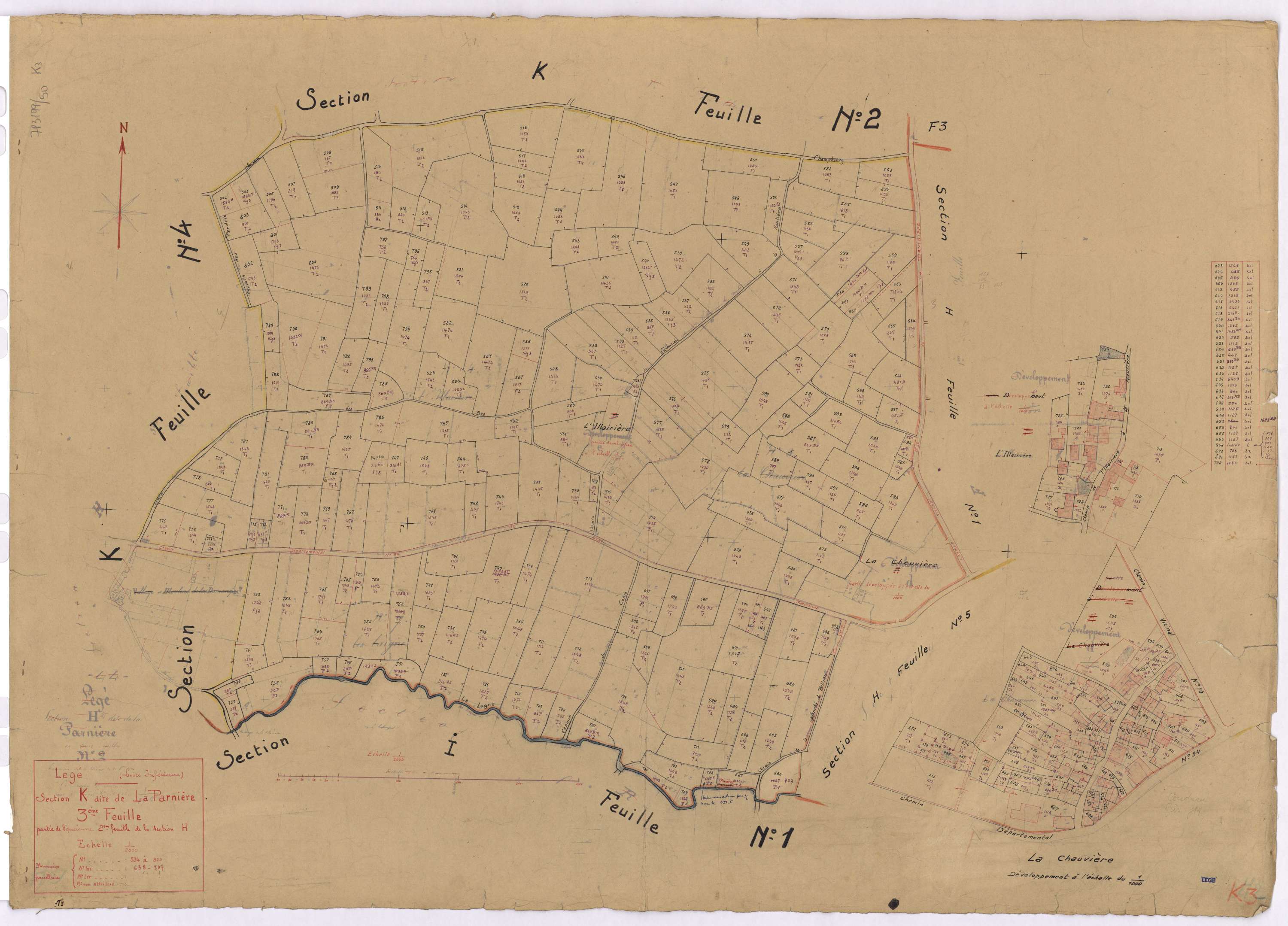Lège - Section K3 Parnière (section de La) ; 504-803