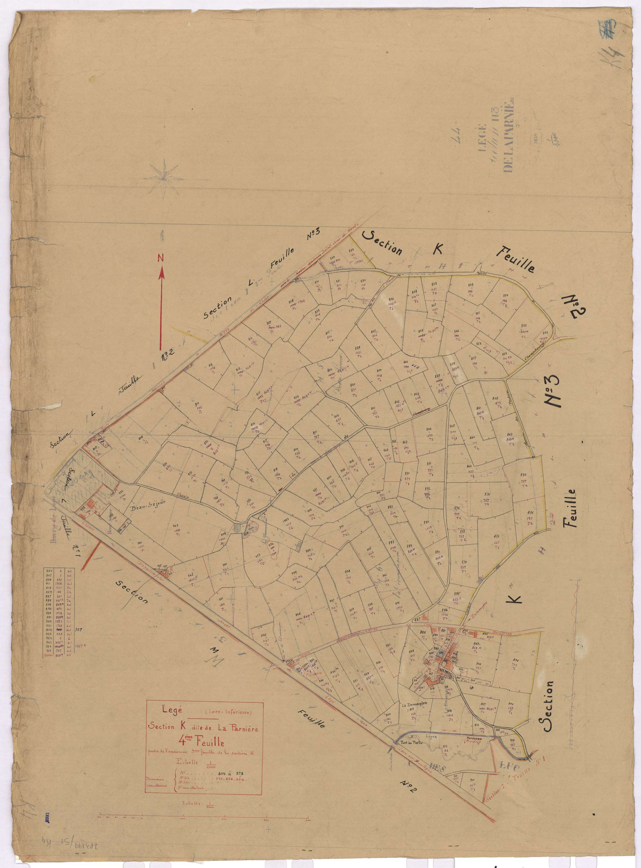 Lège - Section K4 Parnière (section de La) ; 804-978