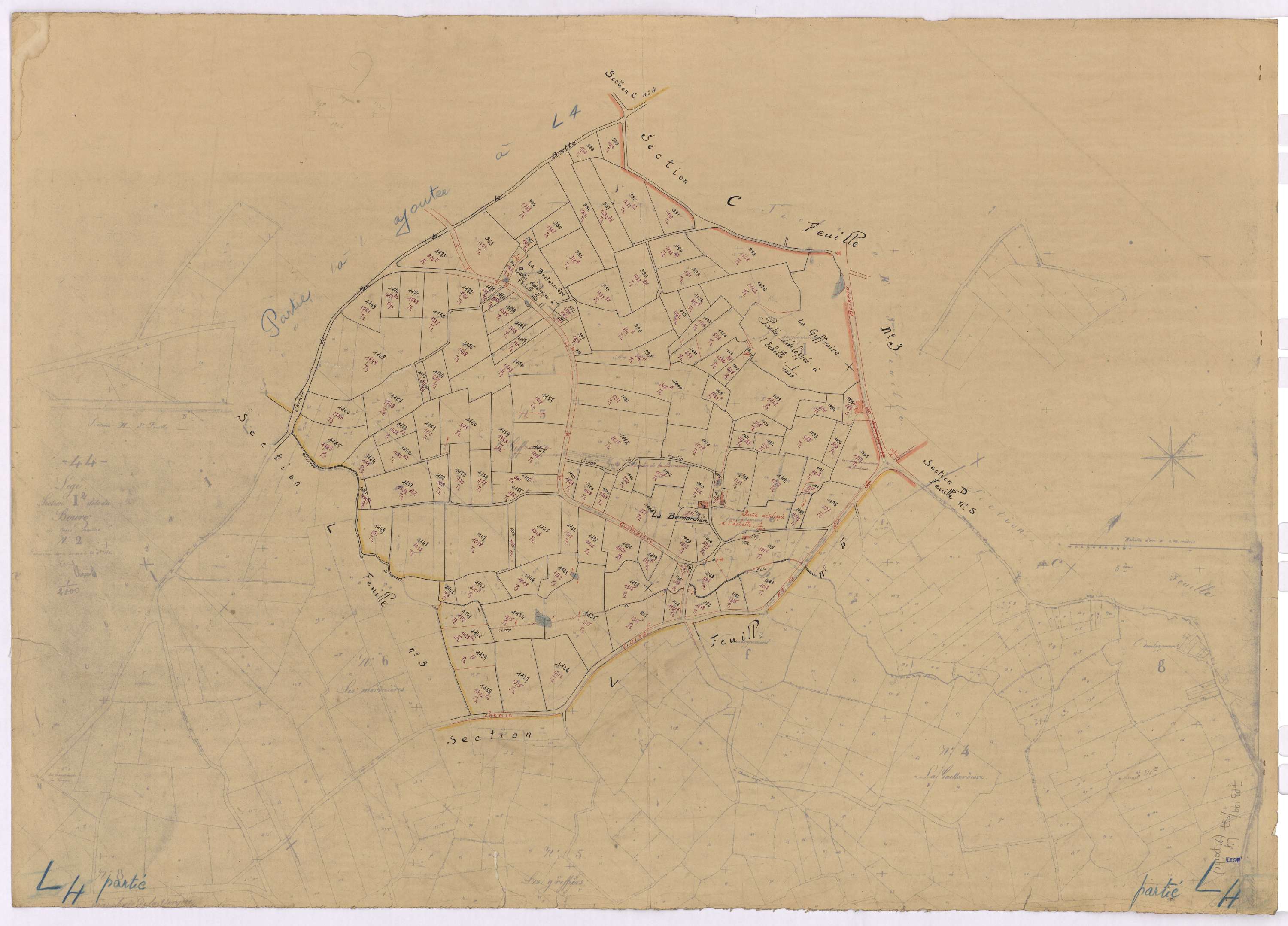 Lège - Section L4 Bourg (section du) ; 913-1253